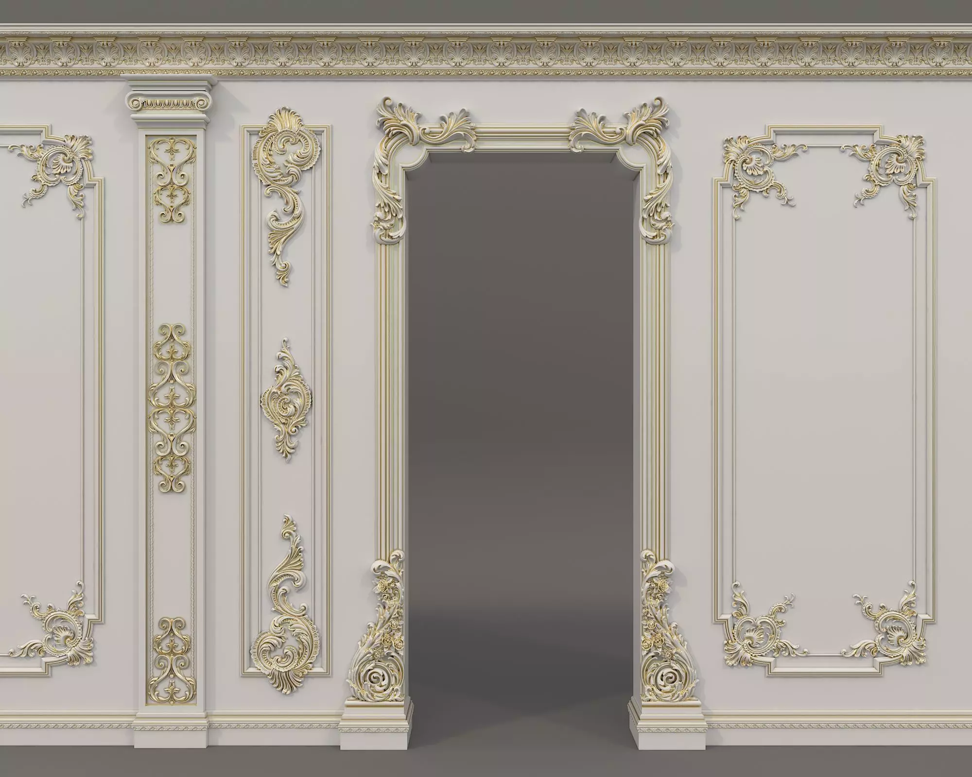 Wall Molding in Classic French style 24 3D model_7