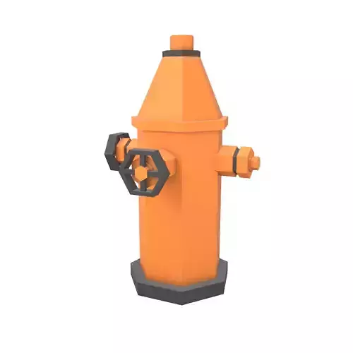 Low Poly Fire Hydrant v1 003