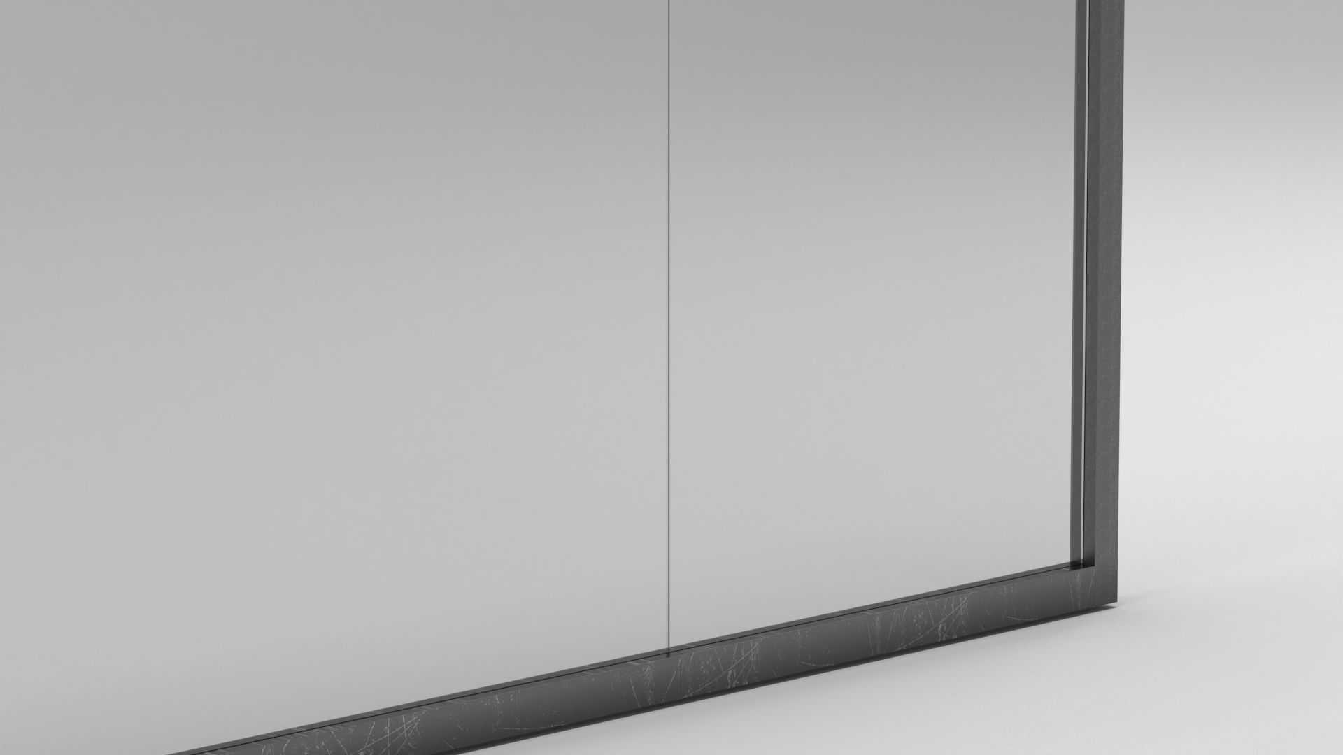 Glass wall  Low-poly 3D model_1