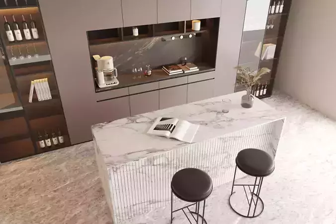 Island style dining room