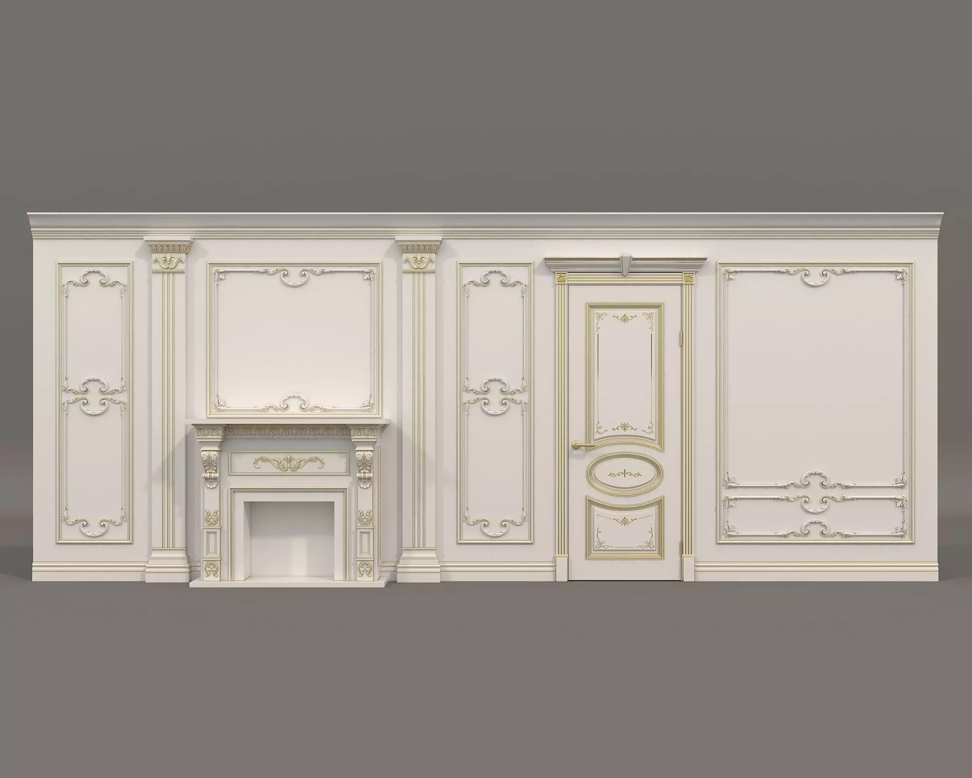 Wall Molding in Classic French style 29 3D model_2