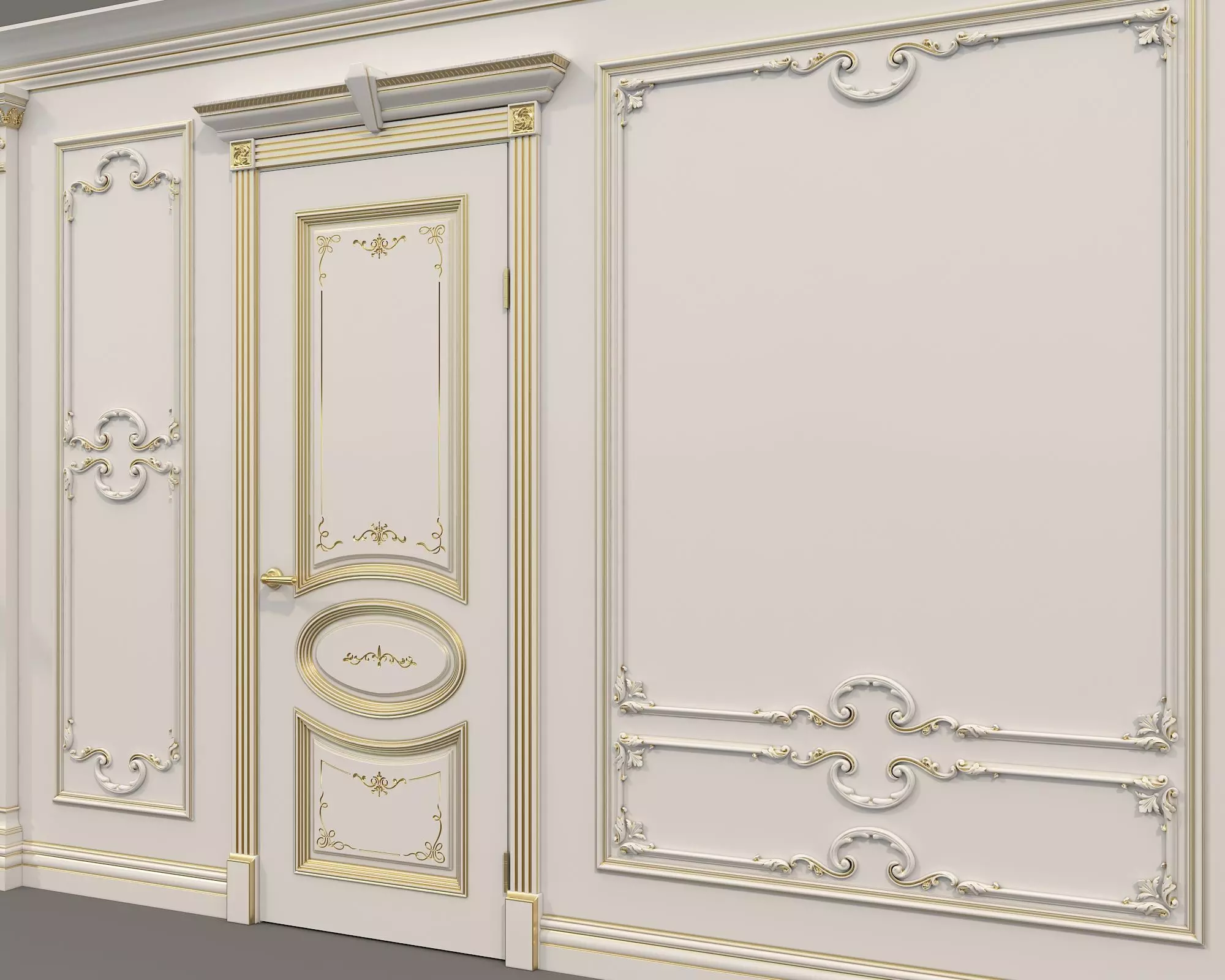 Wall Molding in Classic French style 29 3D model_4