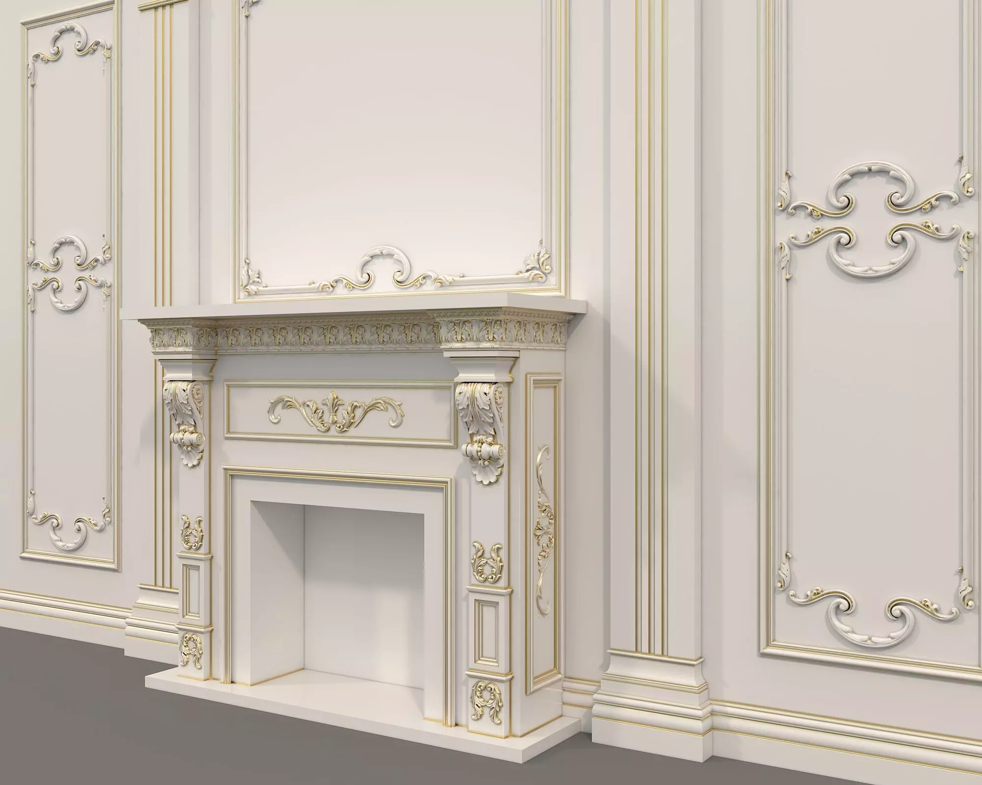 Wall Molding in Classic French style 29 3D model_6