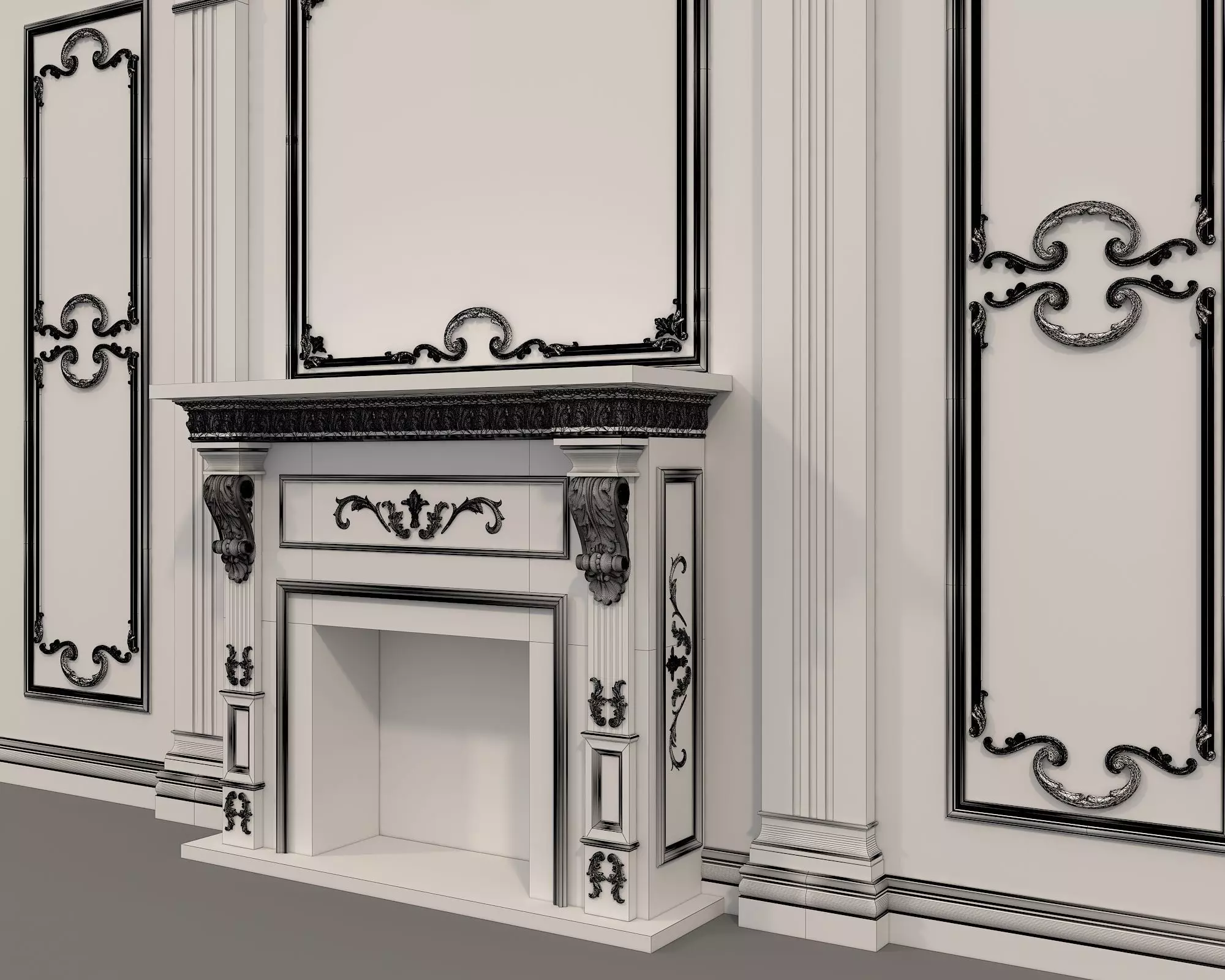Wall Molding in Classic French style 29 3D model_9