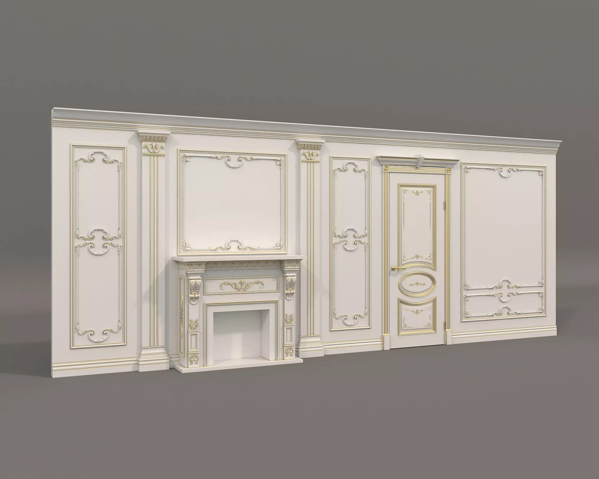 Wall Molding in Classic French style 29 3D model_0