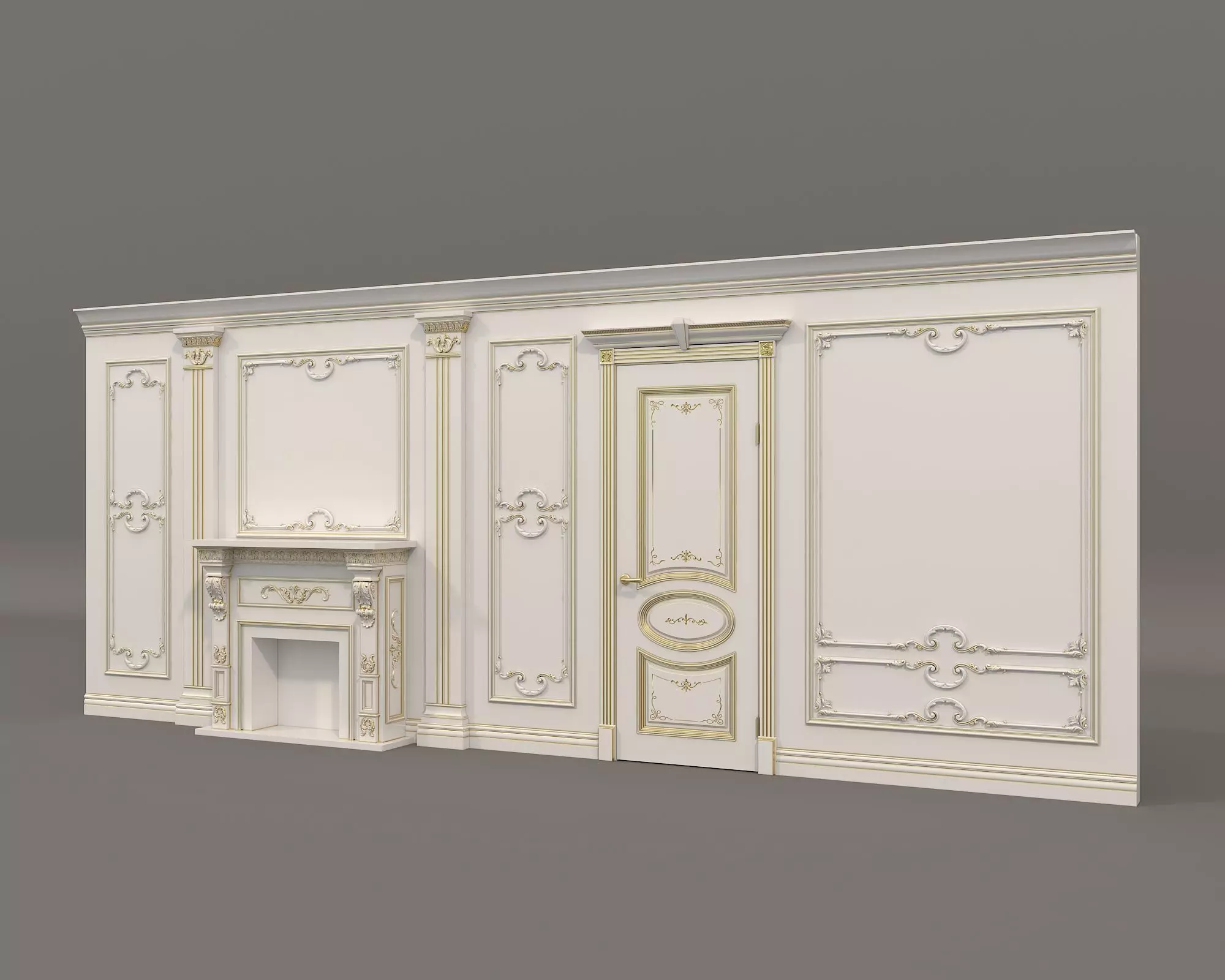 Wall Molding in Classic French style 29 3D model_1