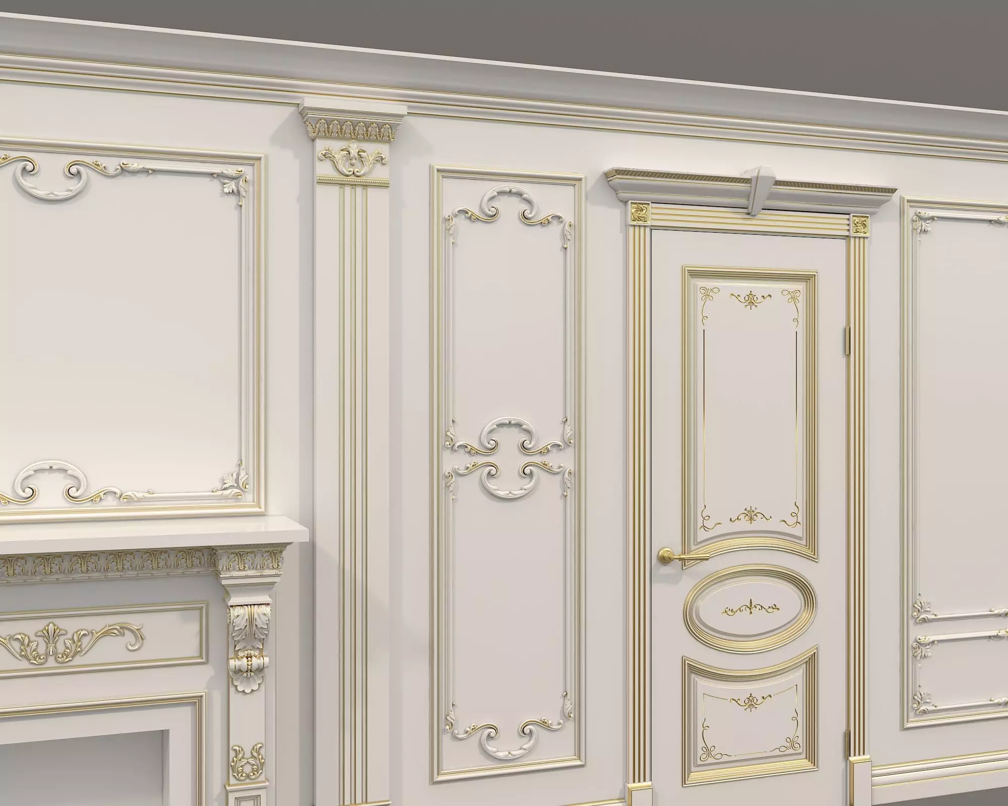 Wall Molding in Classic French style 29 3D model_7