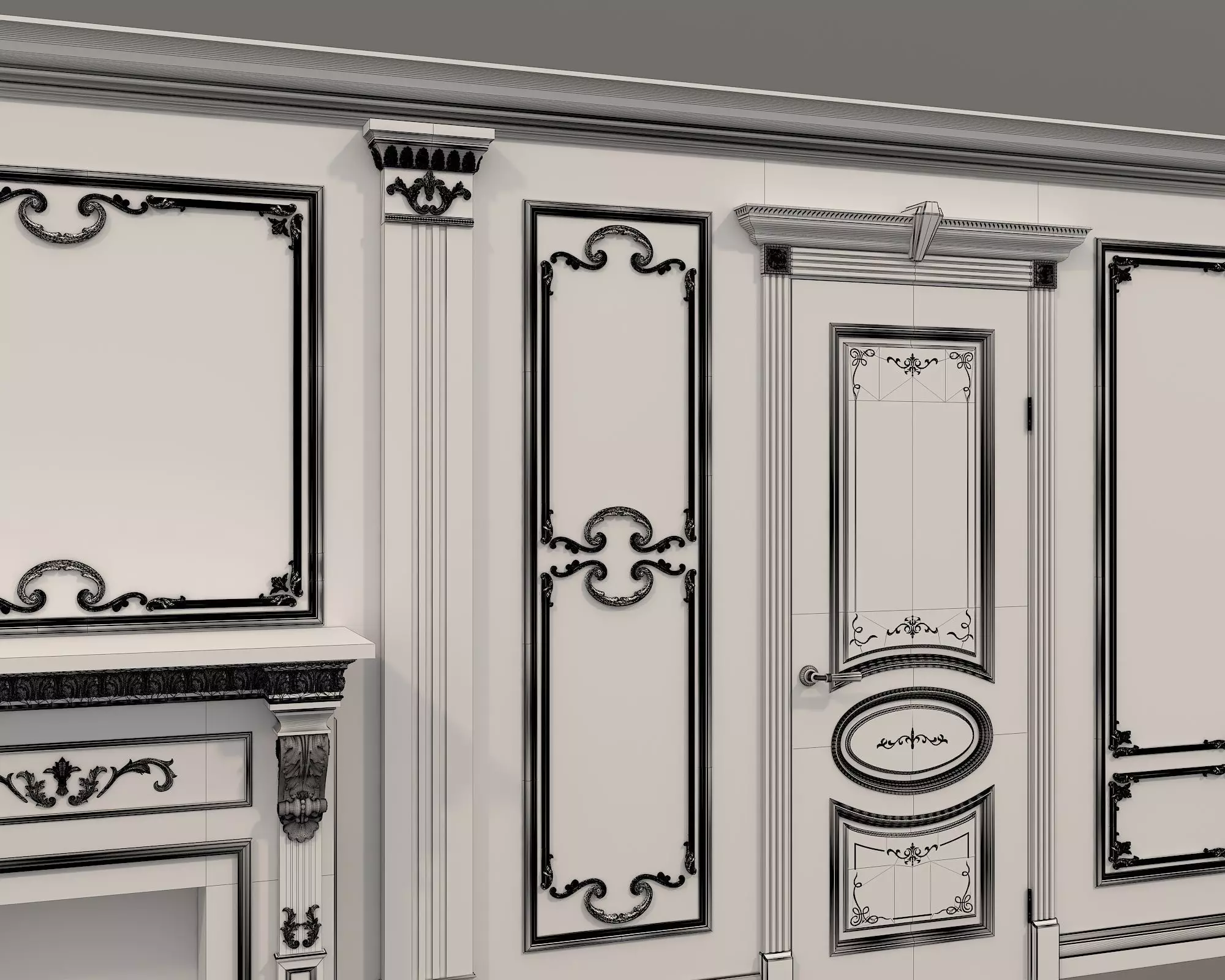 Wall Molding in Classic French style 29 3D model_8