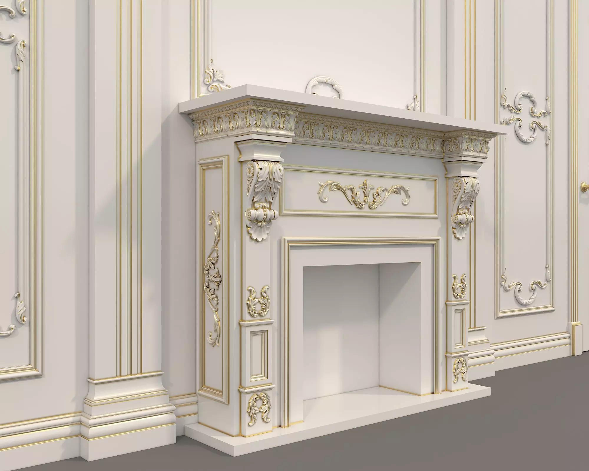 Wall Molding in Classic French style 29 3D model_5