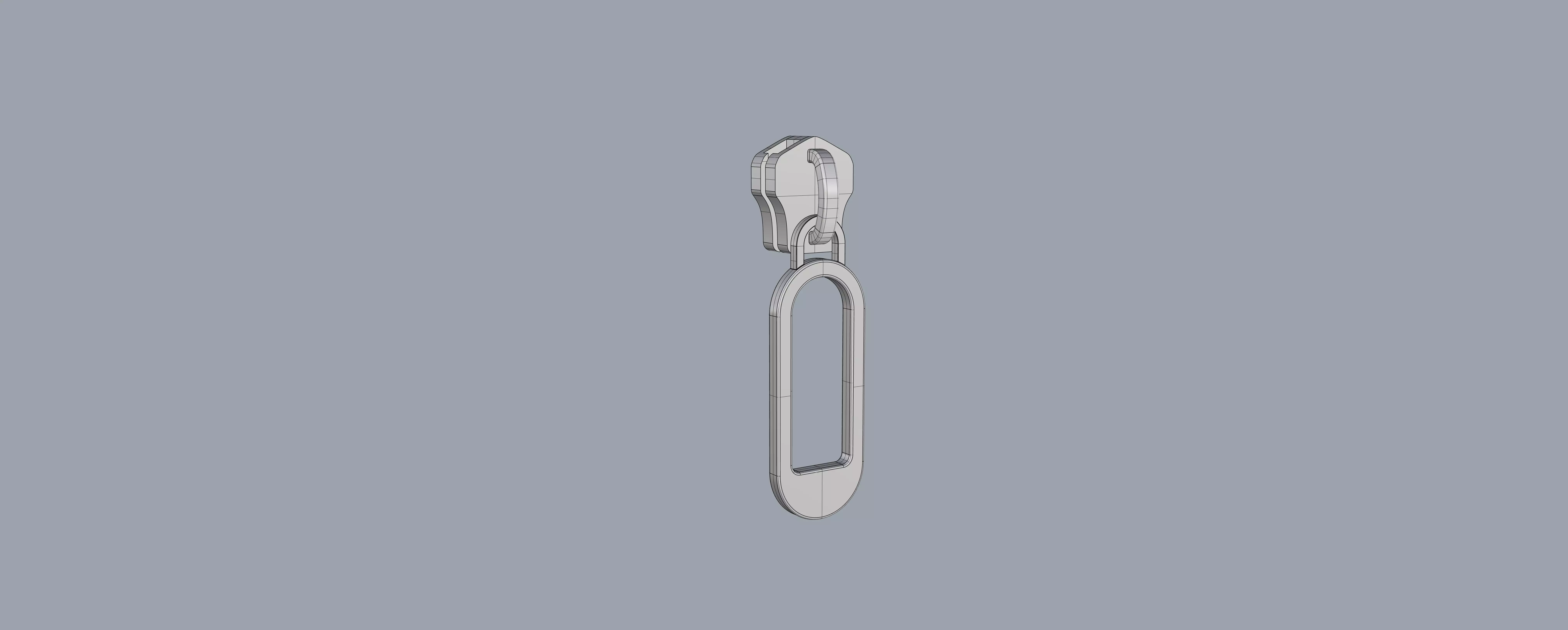 Ovel Zipper Puller 3D print model_2