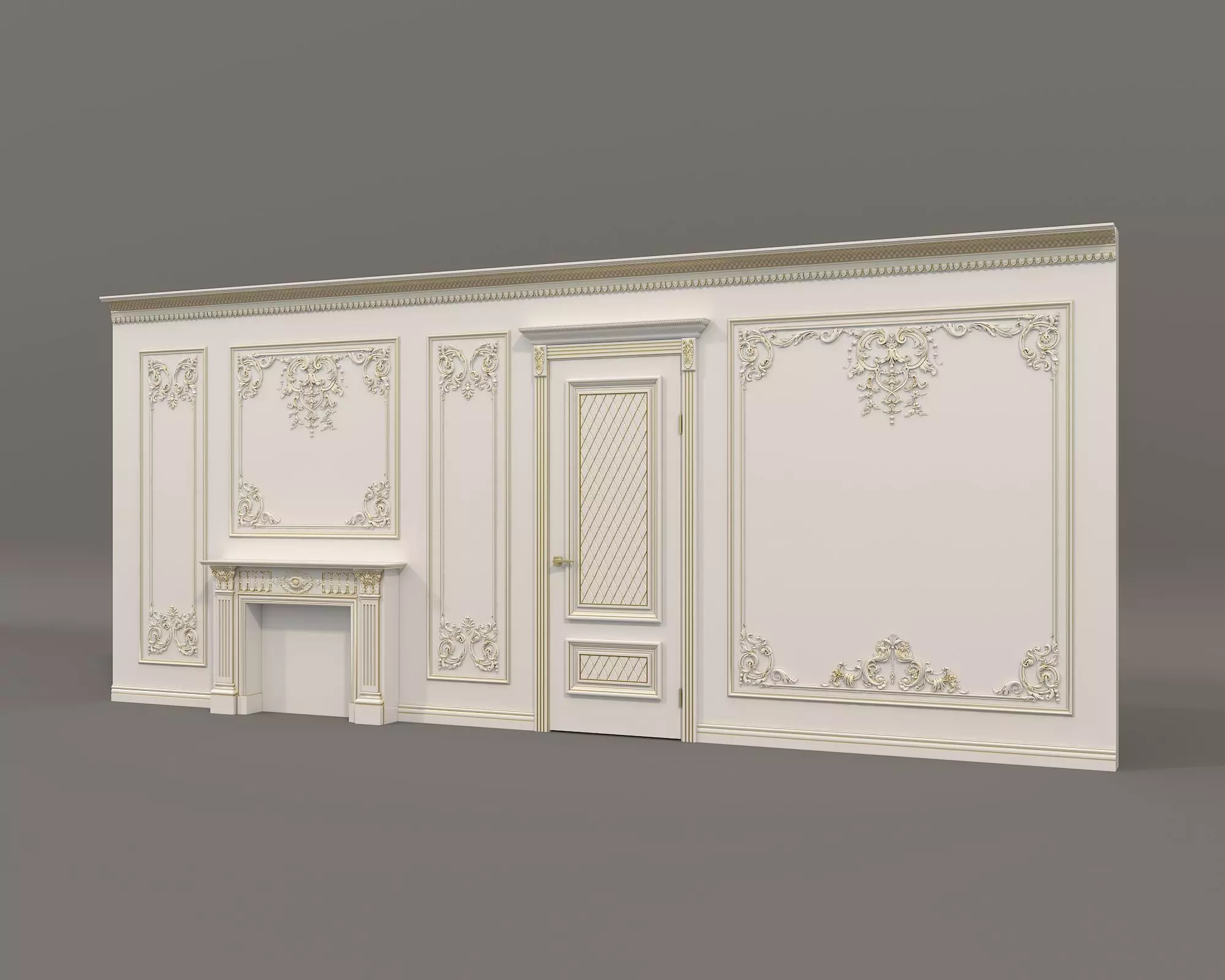 Wall Molding in Classic French style 30 3D model_1