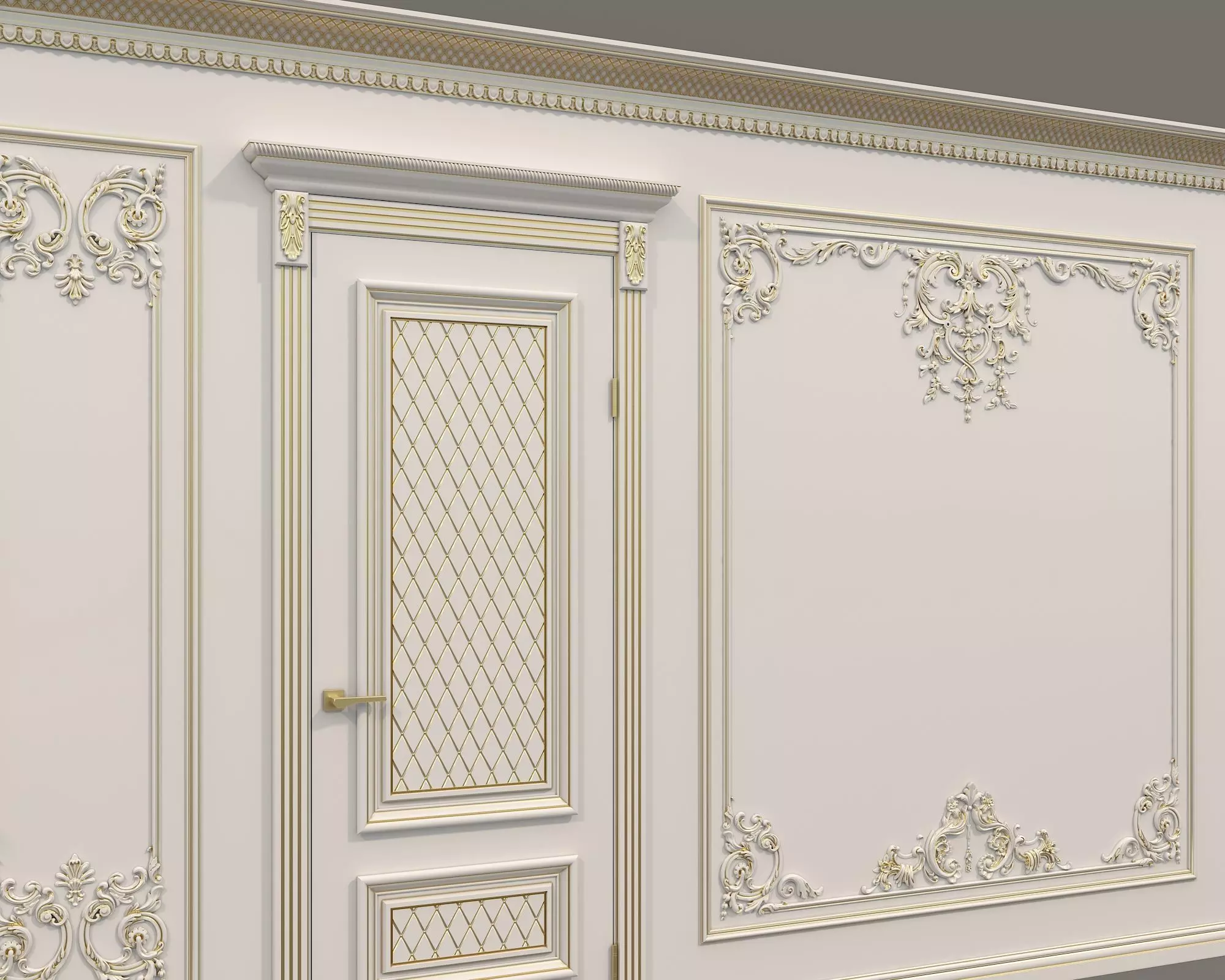 Wall Molding in Classic French style 30 3D model_3