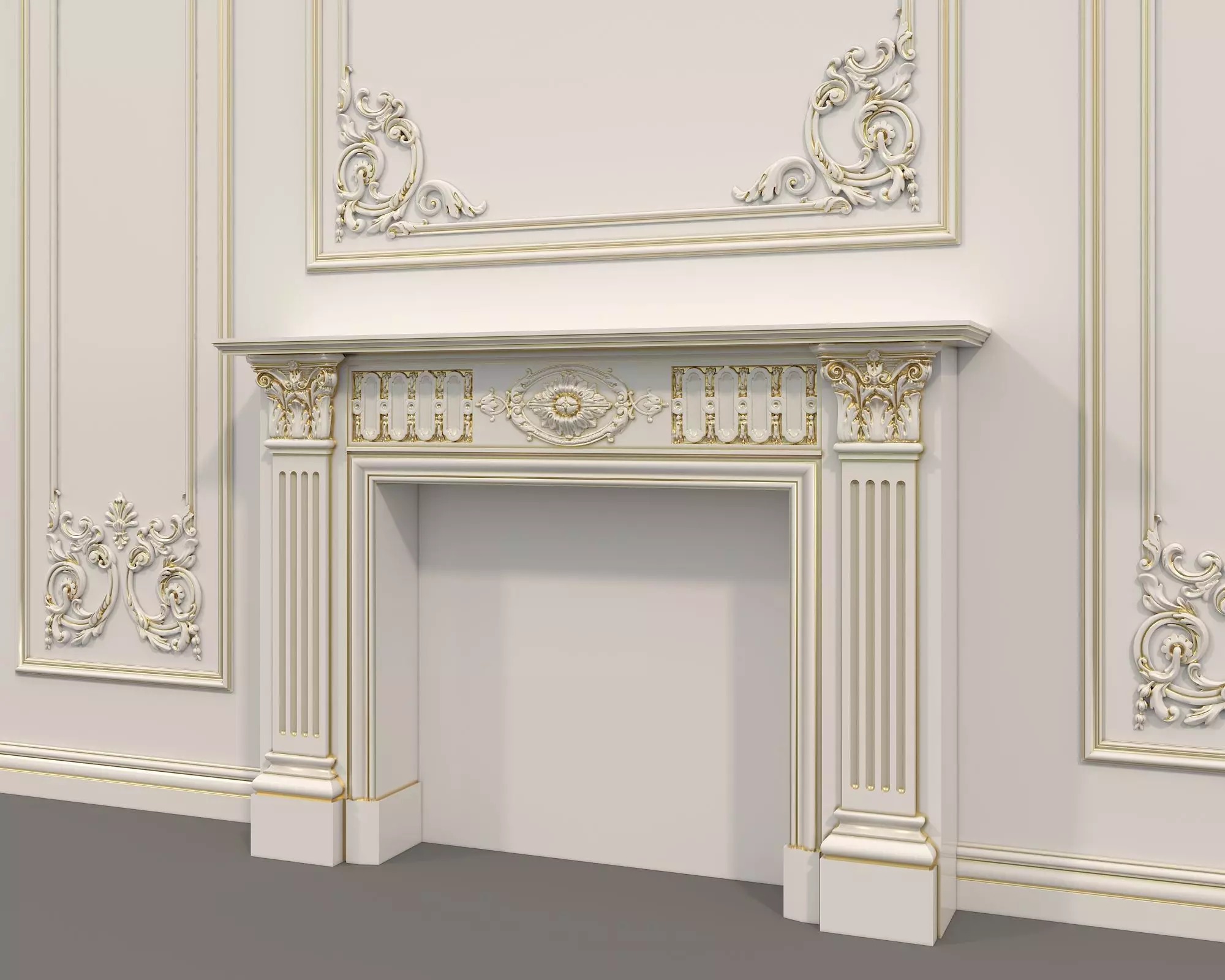 Wall Molding in Classic French style 30 3D model_5