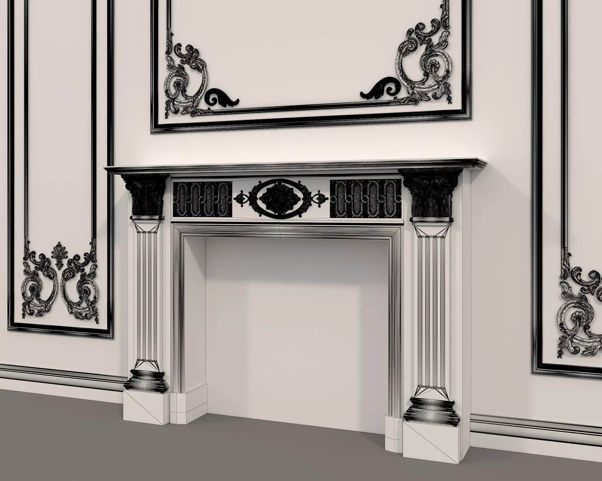 Wall Molding in Classic French style 30 3D model_9