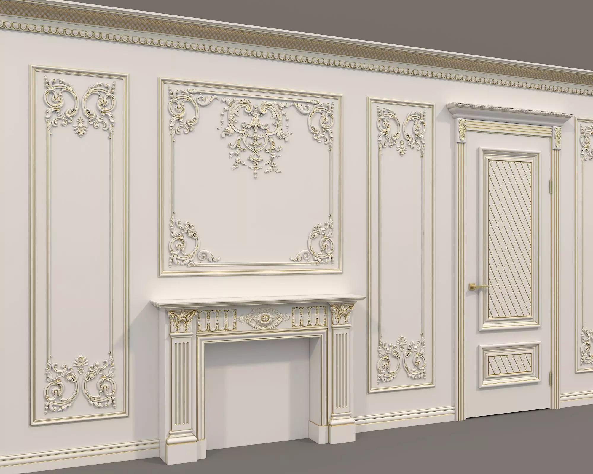 Wall Molding in Classic French style 30 3D model_4