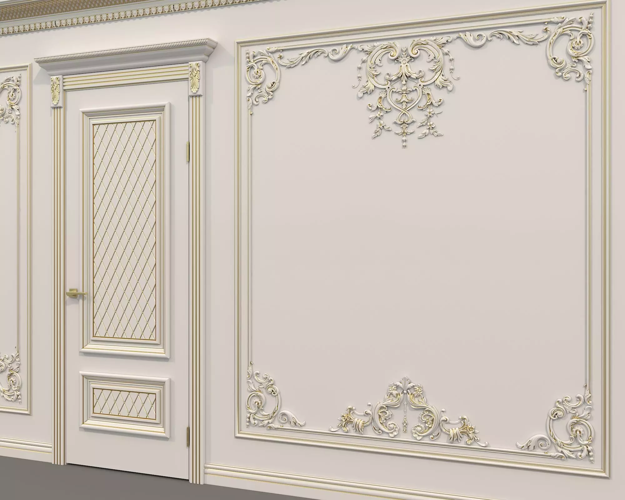 Wall Molding in Classic French style 30 3D model_7