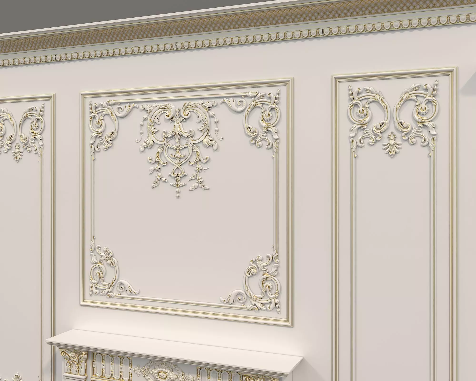 Wall Molding in Classic French style 30 3D model_6
