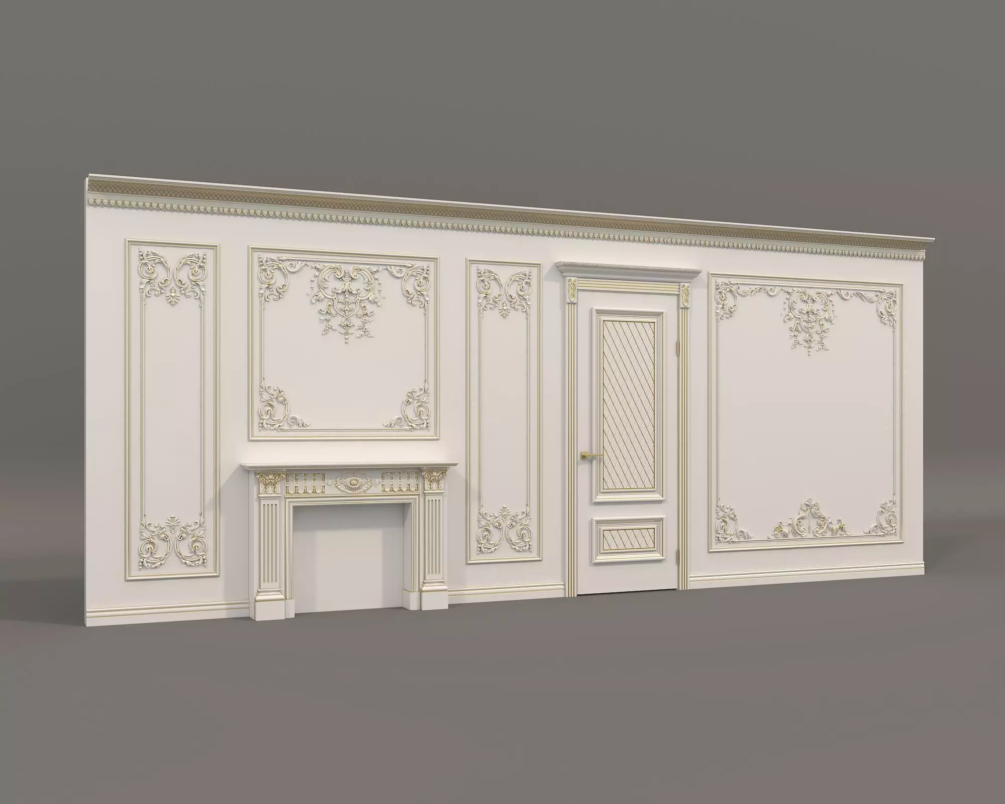 Wall Molding in Classic French style 30 3D model_0