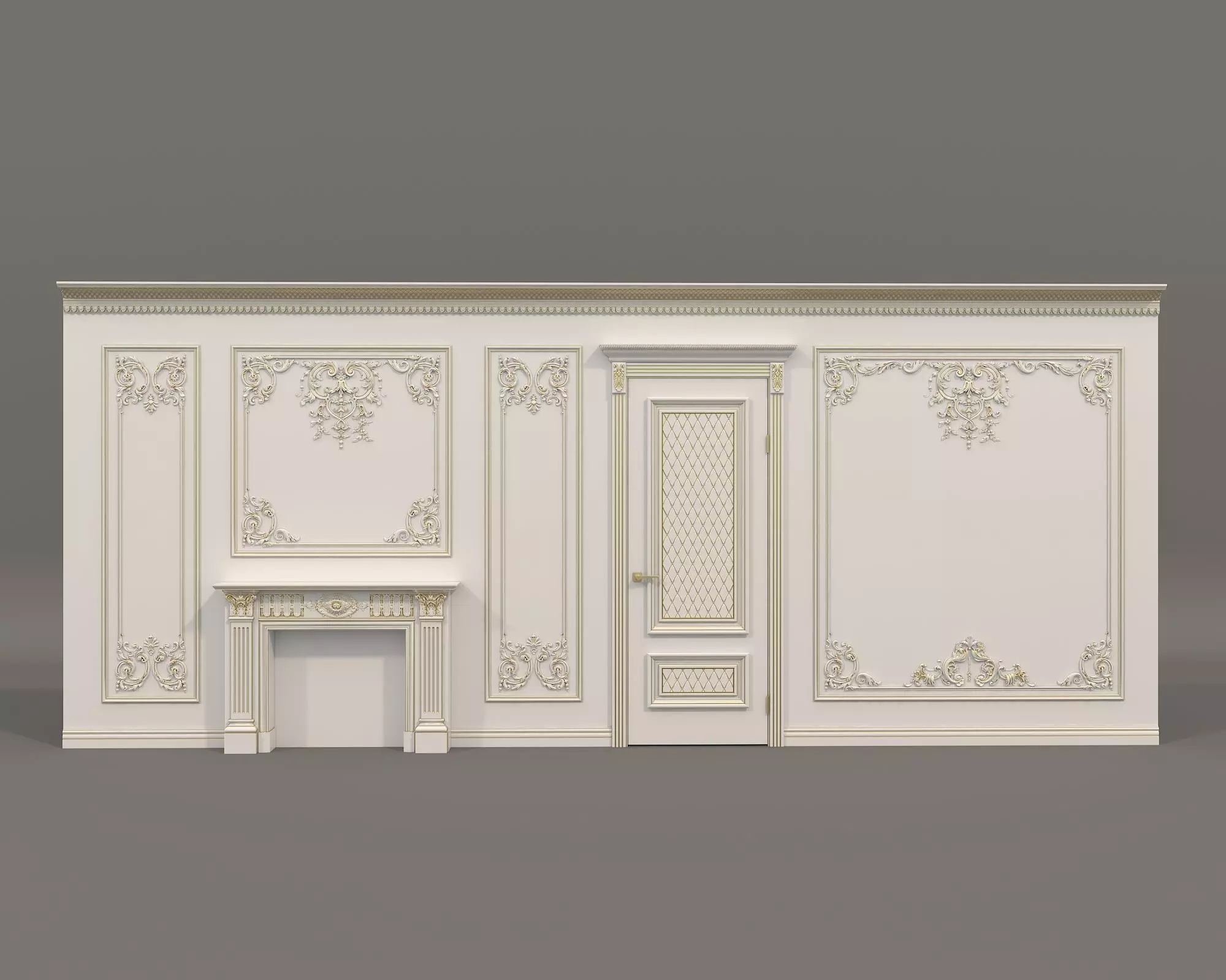 Wall Molding in Classic French style 30 3D model_2