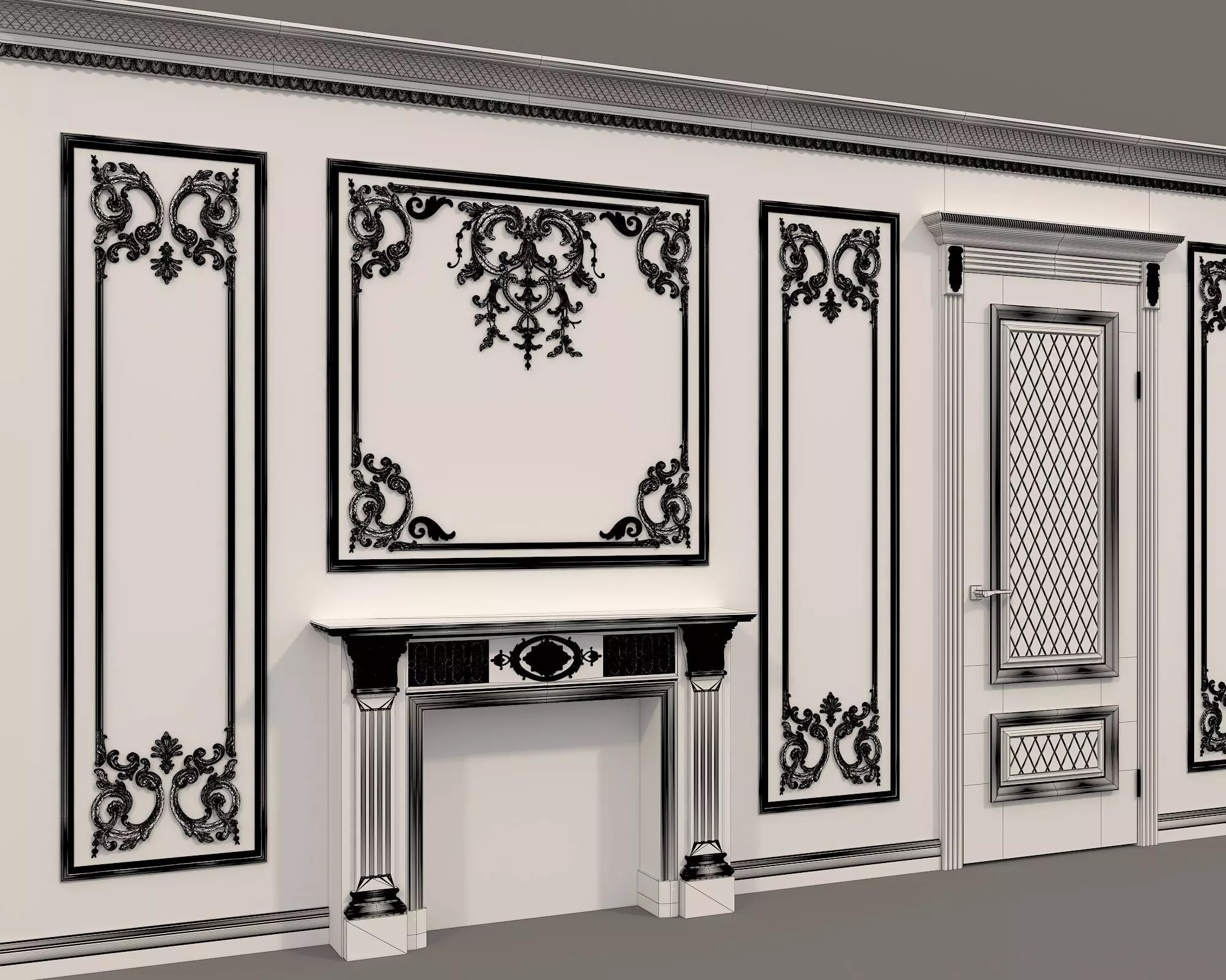 Wall Molding in Classic French style 30 3D model_8