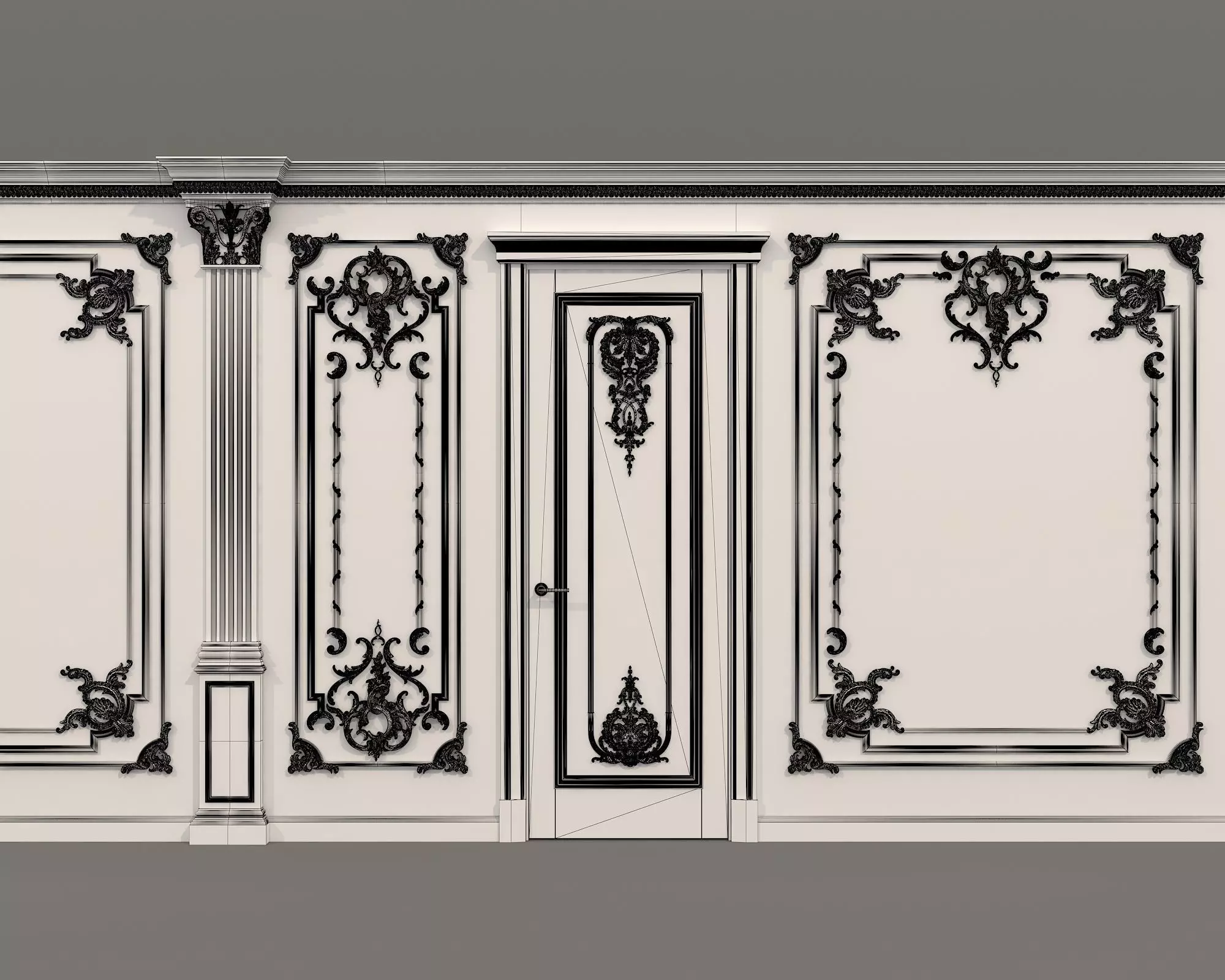 Wall Molding in Classic French style 31 3D model_9
