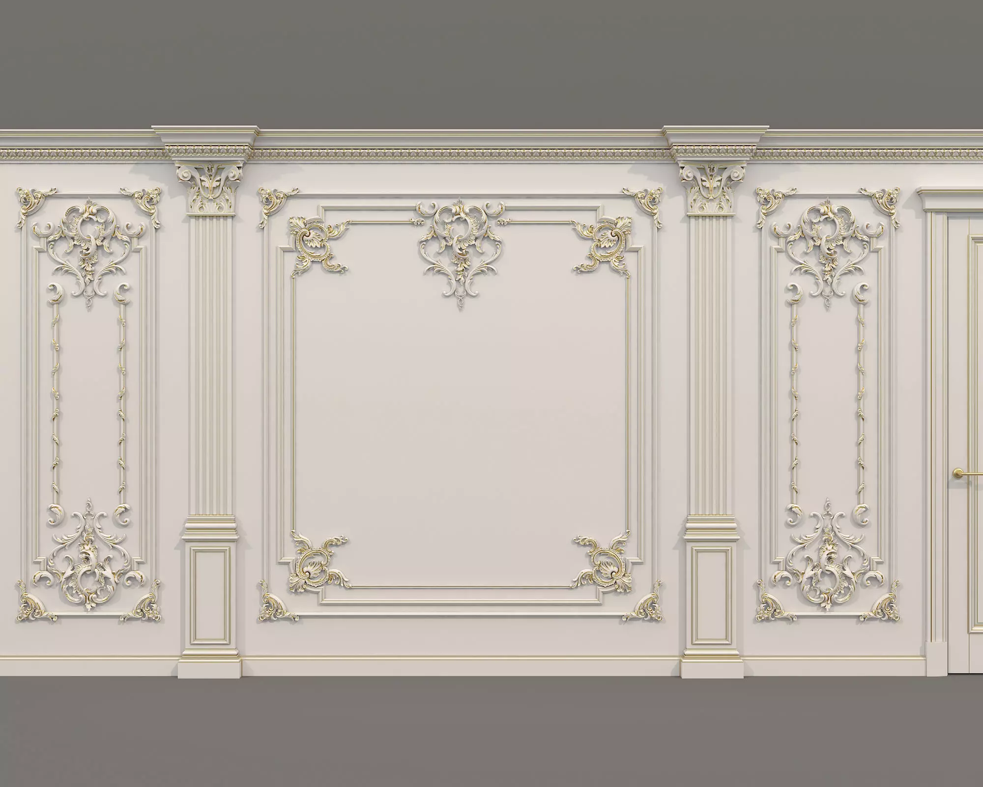 Wall Molding in Classic French style 31 3D model_2