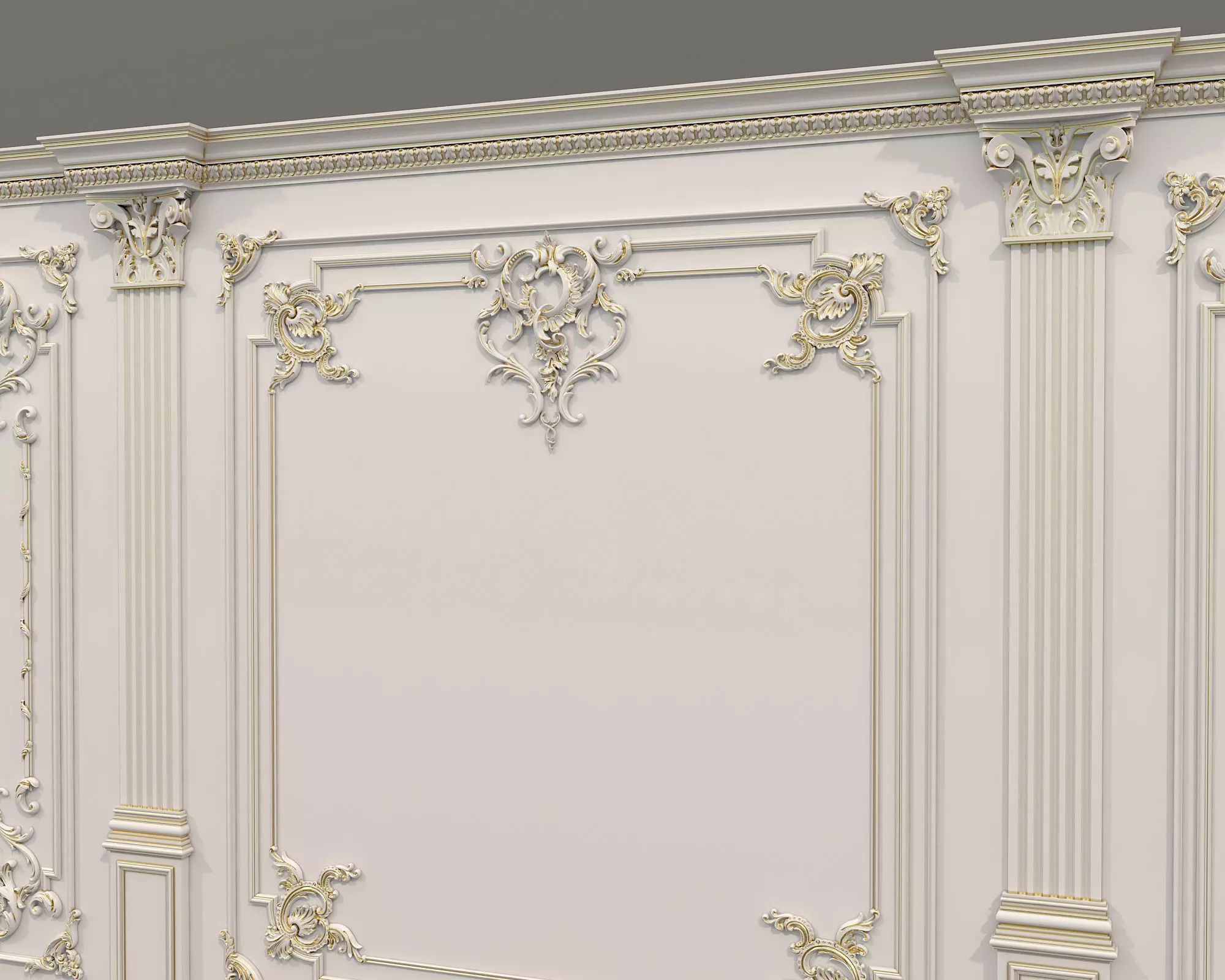 Wall Molding in Classic French style 31 3D model_4