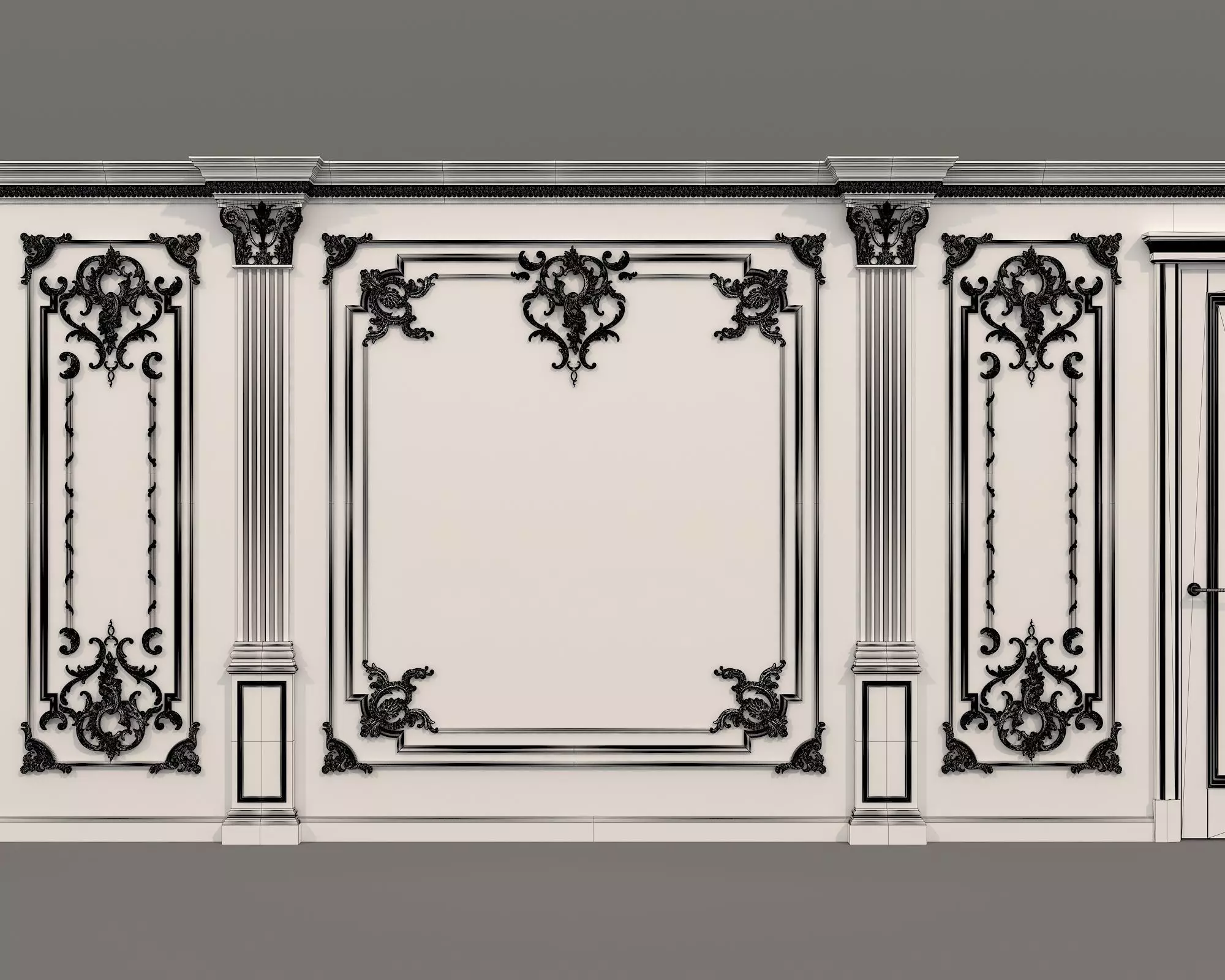 Wall Molding in Classic French style 31 3D model_8