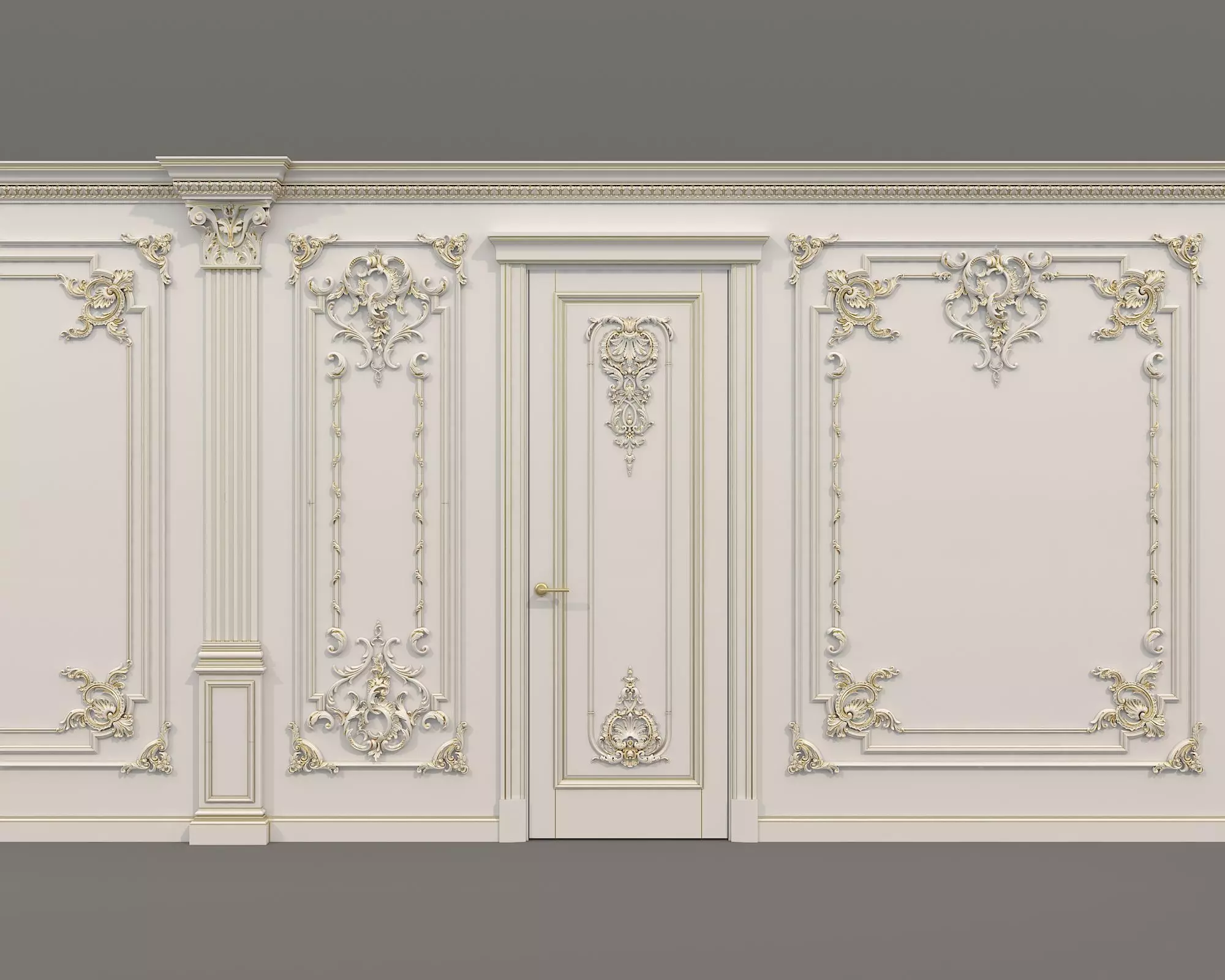 Wall Molding in Classic French style 31 3D model_3