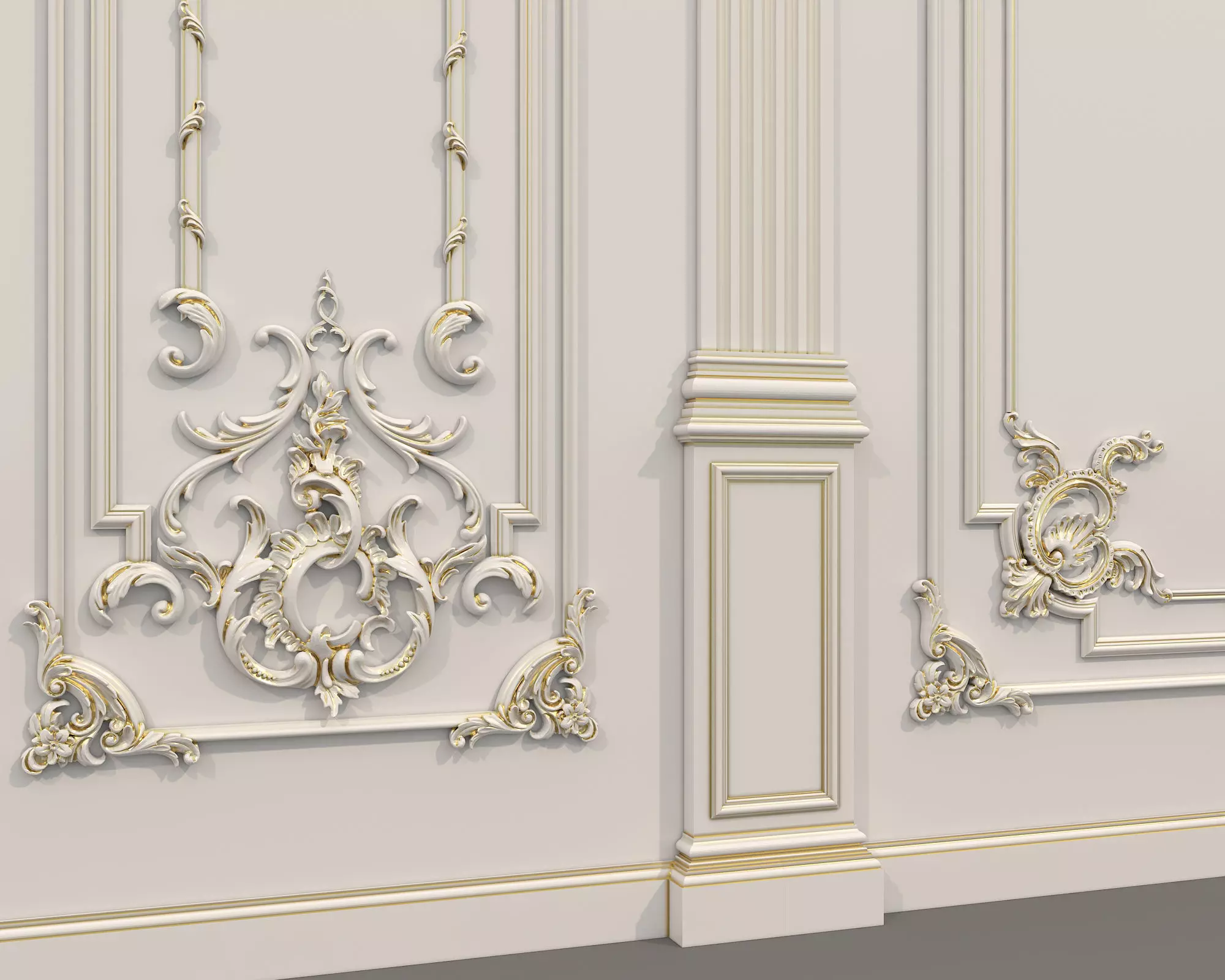 Wall Molding in Classic French style 31 3D model_7