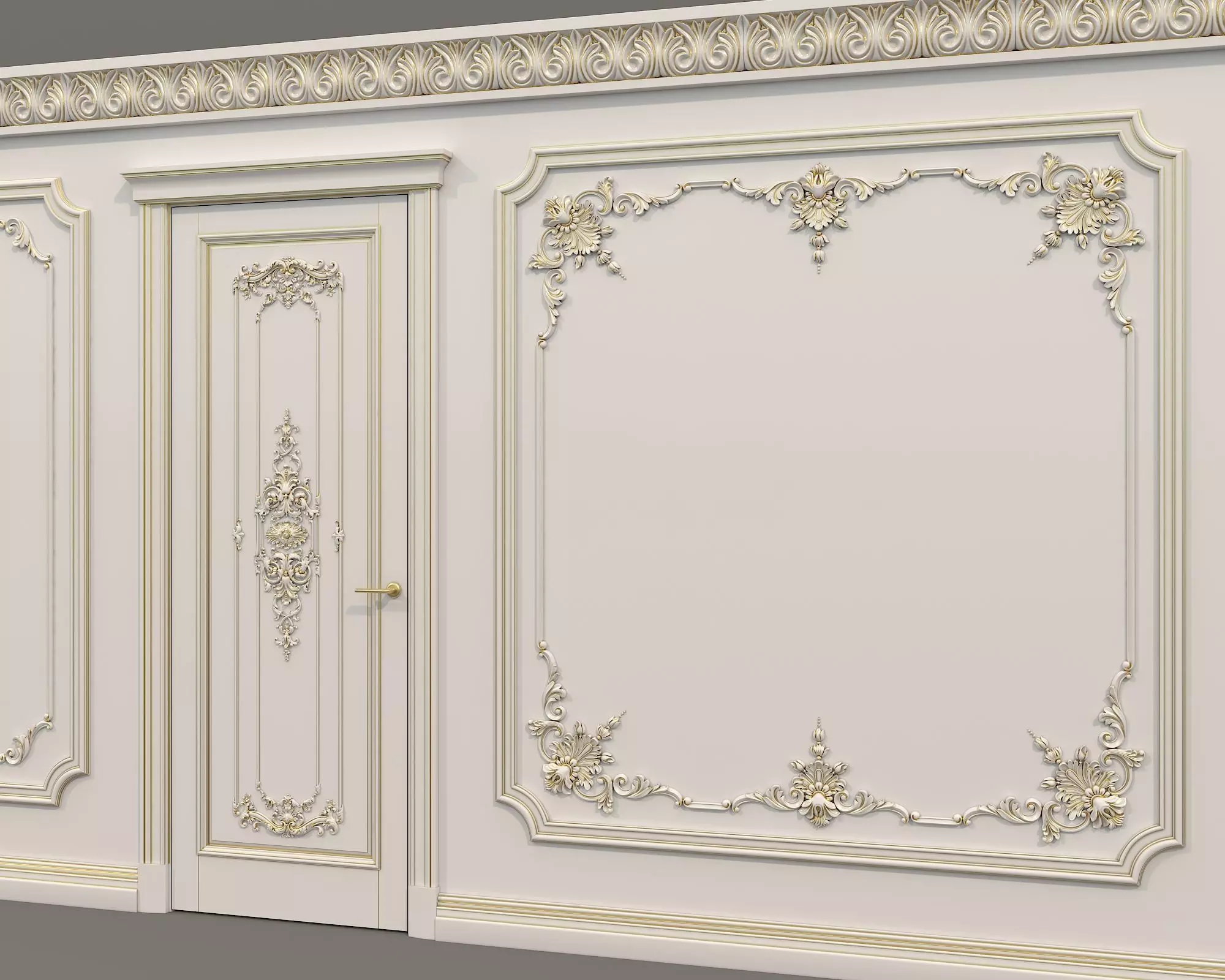 Wall Molding in Classic French style 32 3D model_5