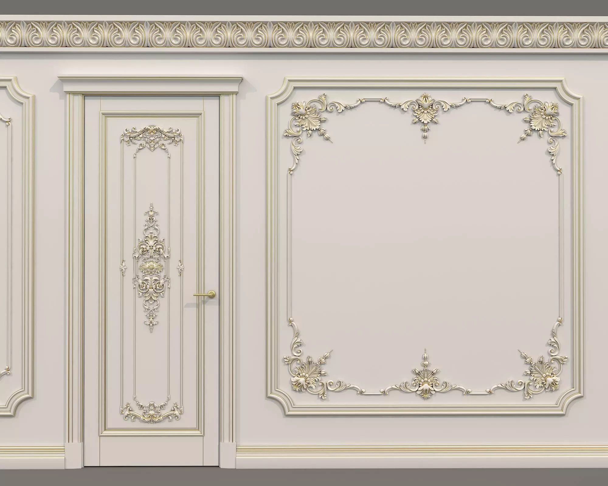 Wall Molding in Classic French style 32 3D model_7