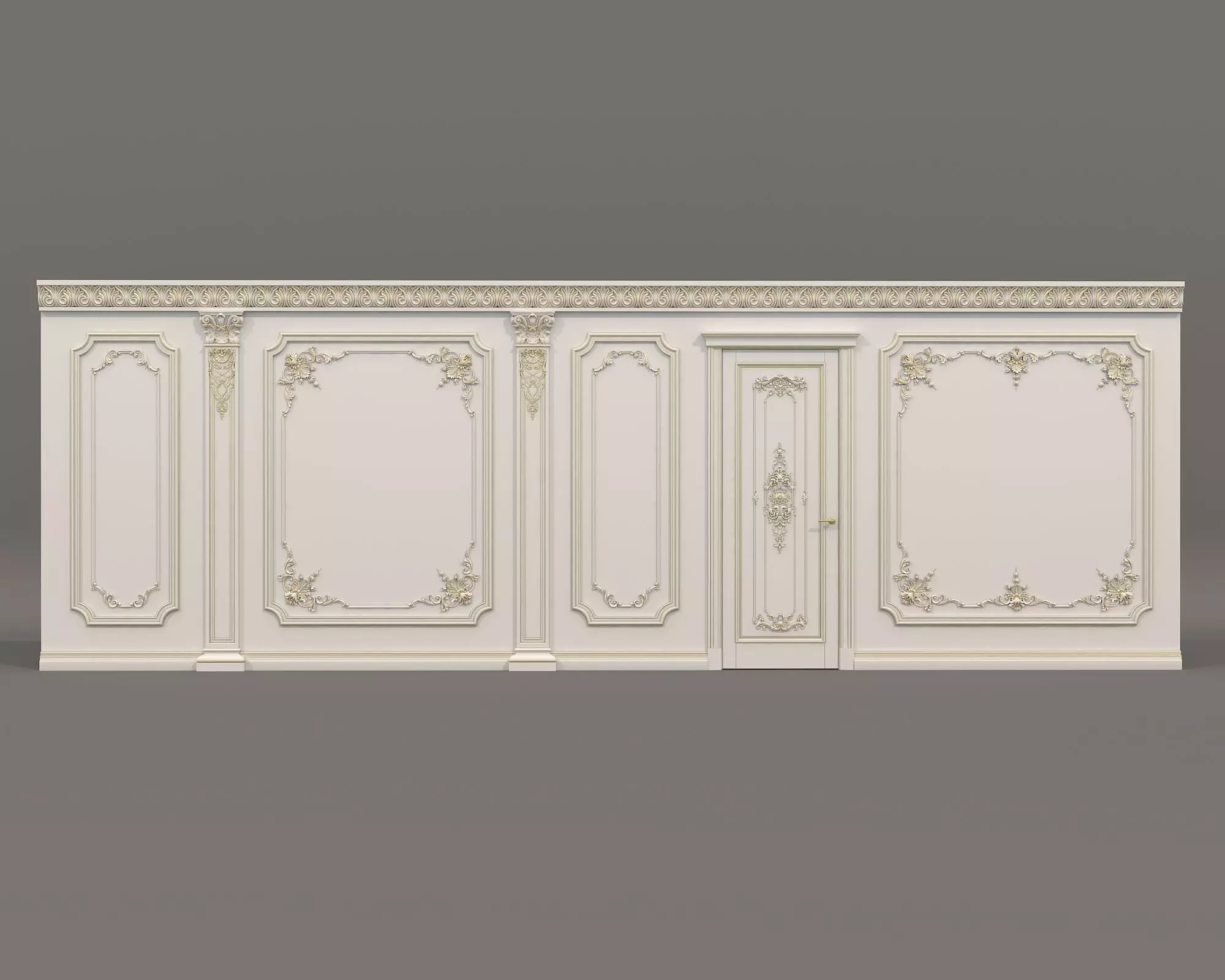 Wall Molding in Classic French style 32 3D model_2