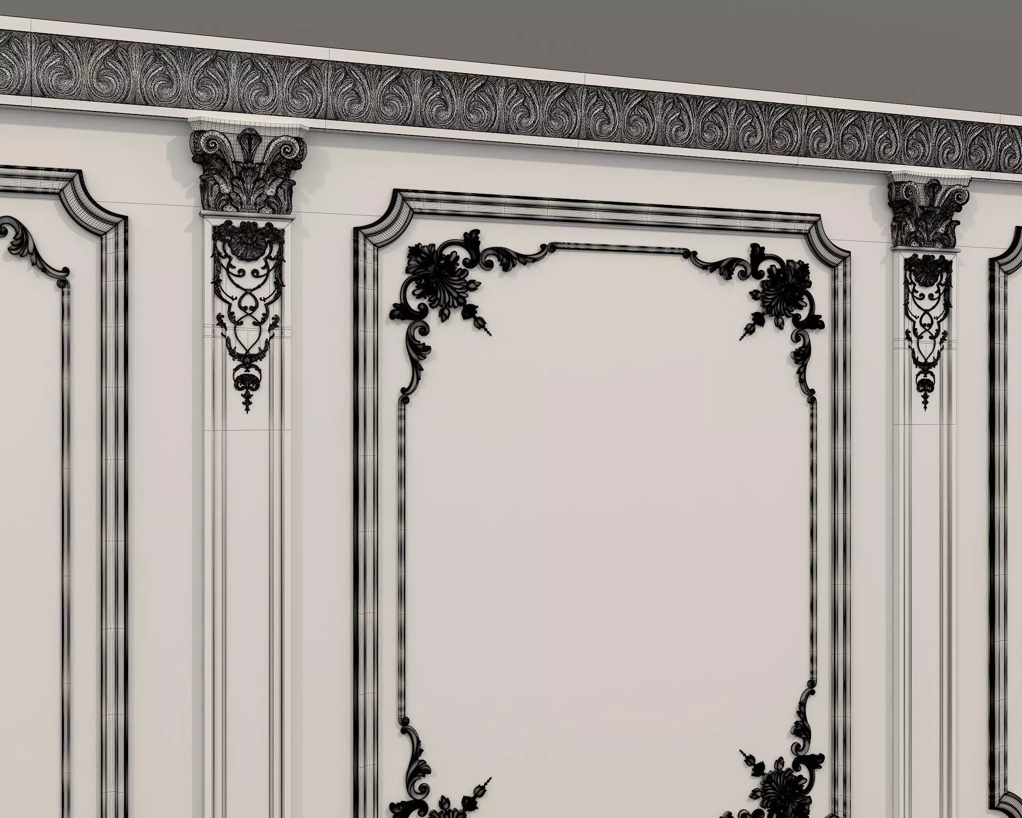 Wall Molding in Classic French style 32 3D model_10