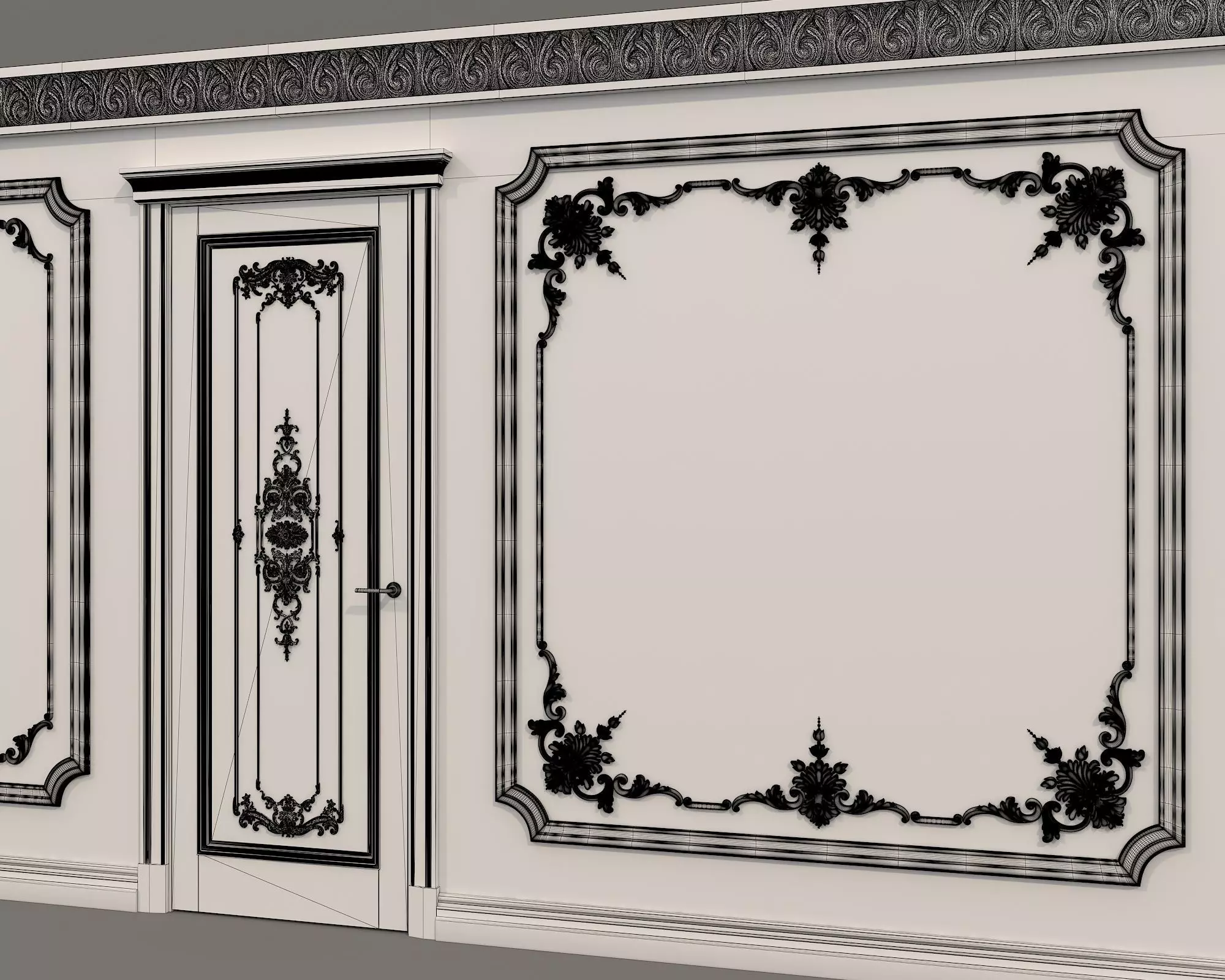 Wall Molding in Classic French style 32 3D model_9