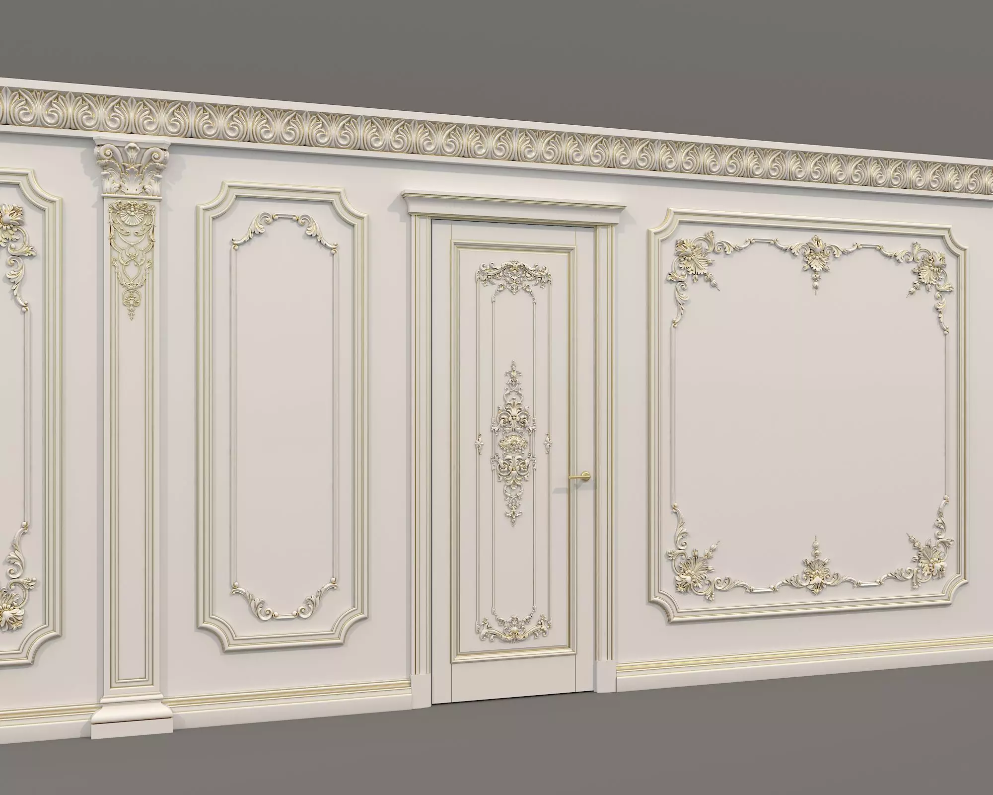 Wall Molding in Classic French style 32 3D model_3