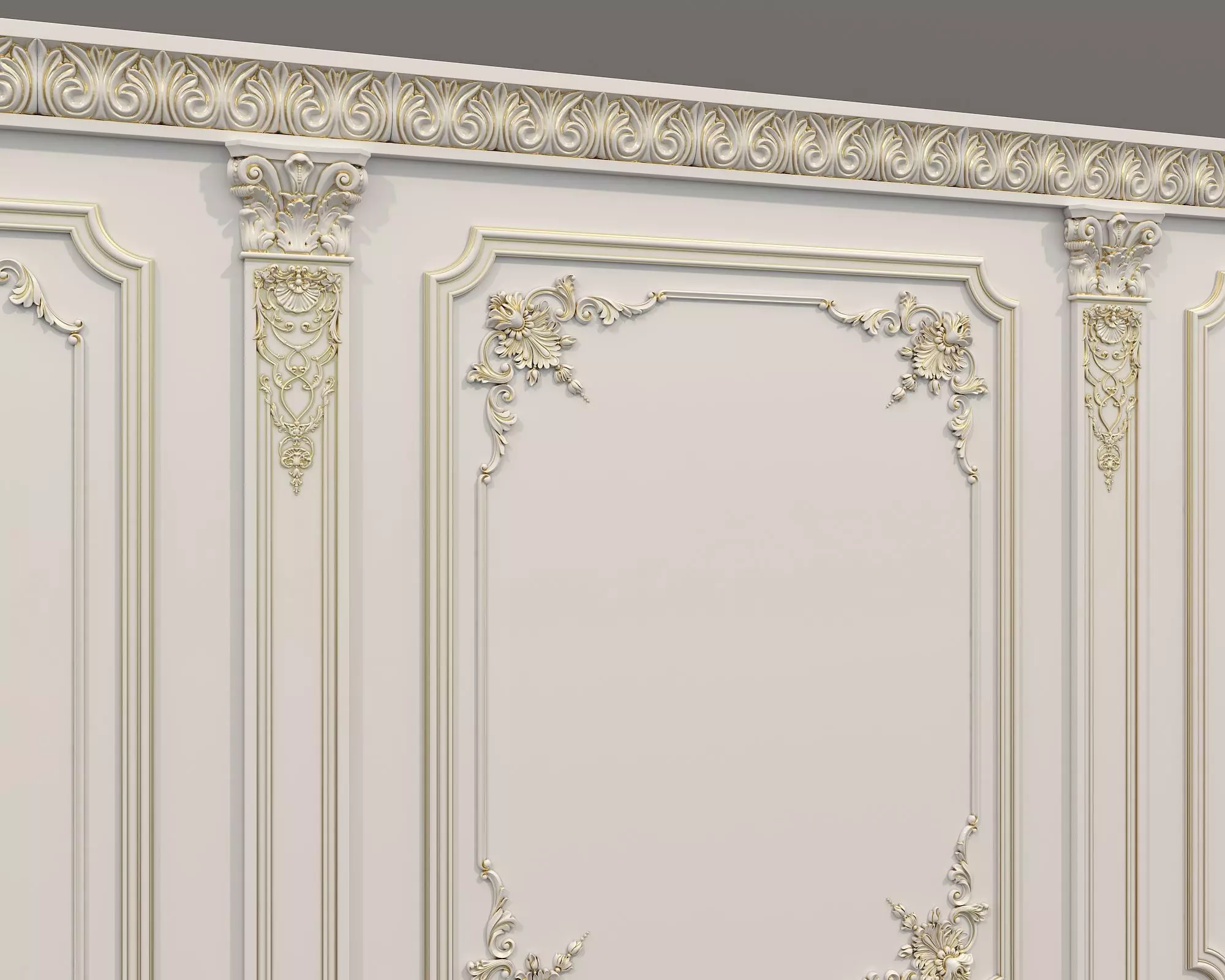 Wall Molding in Classic French style 32 3D model_6