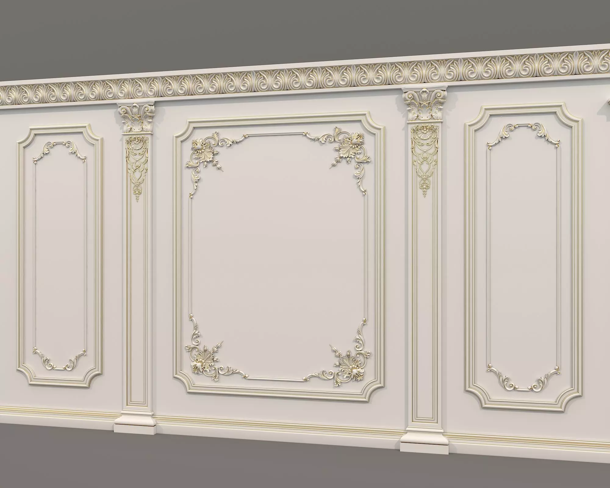 Wall Molding in Classic French style 32 3D model_4