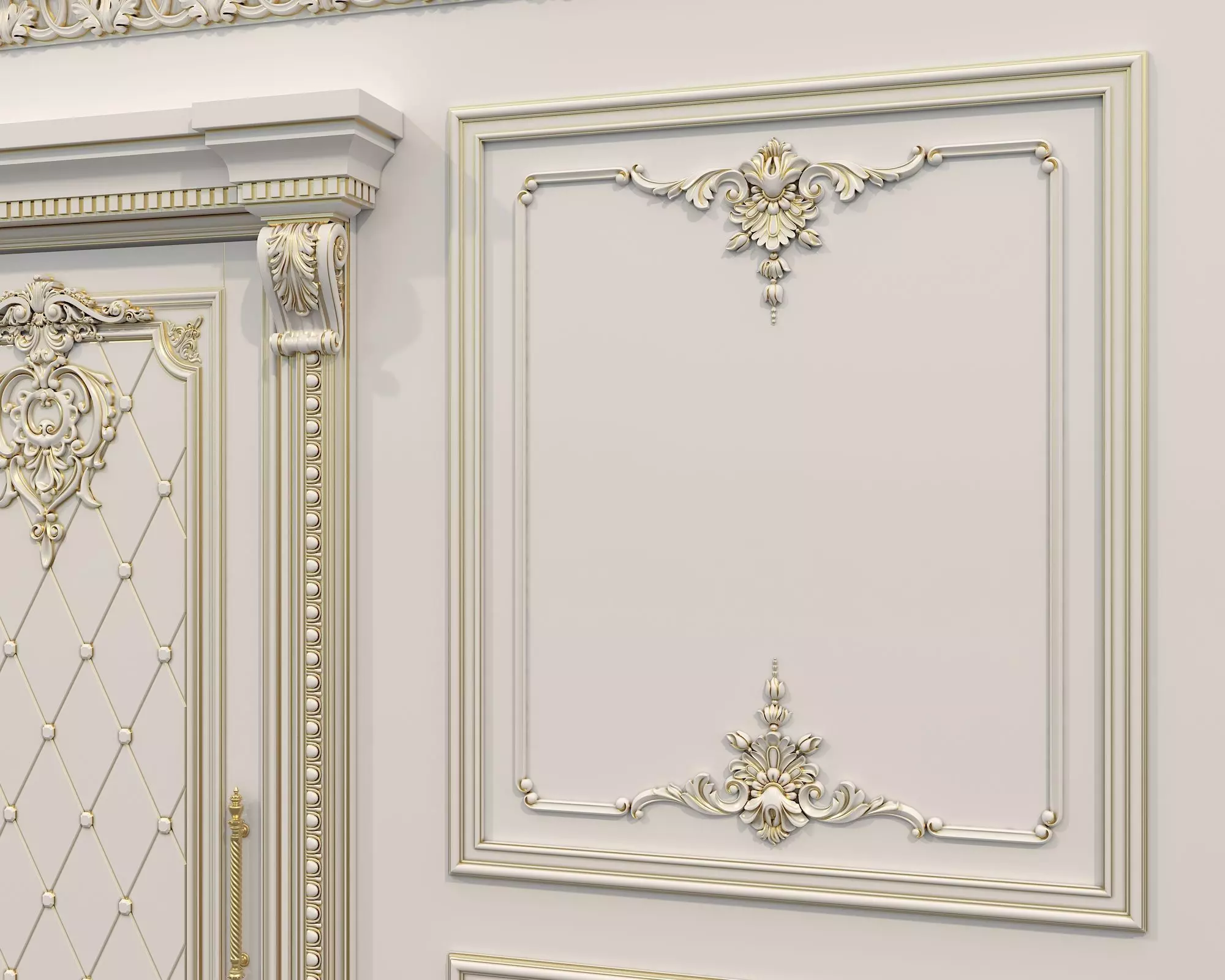 Wall Molding in Classic French style 33 3D model_5