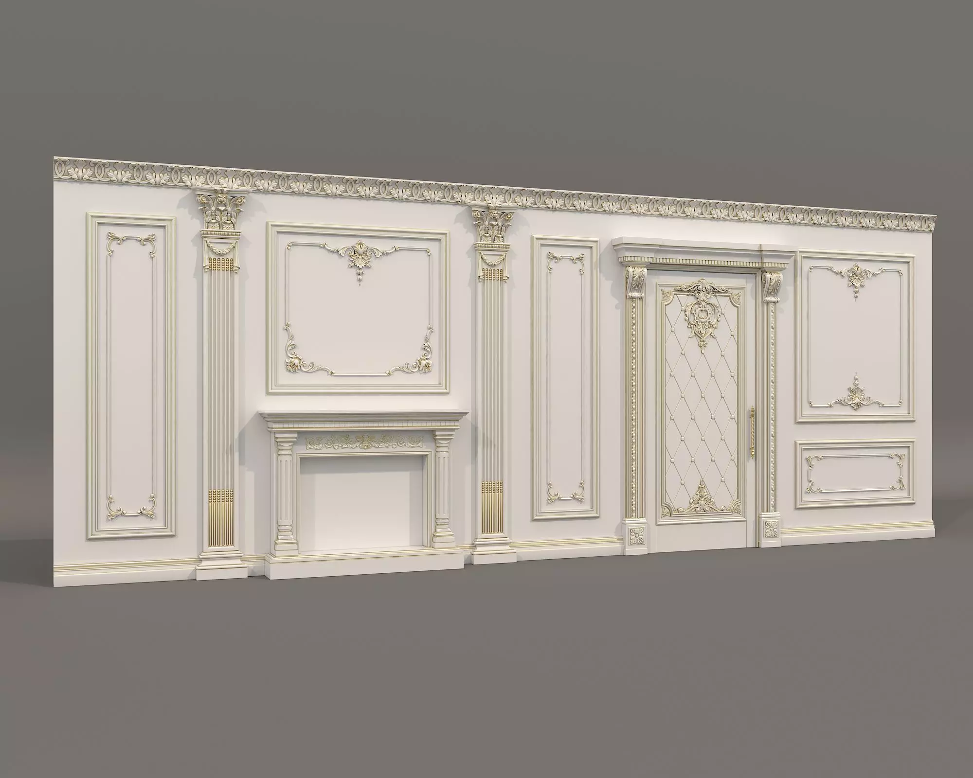 Wall Molding in Classic French style 33 3D model_0