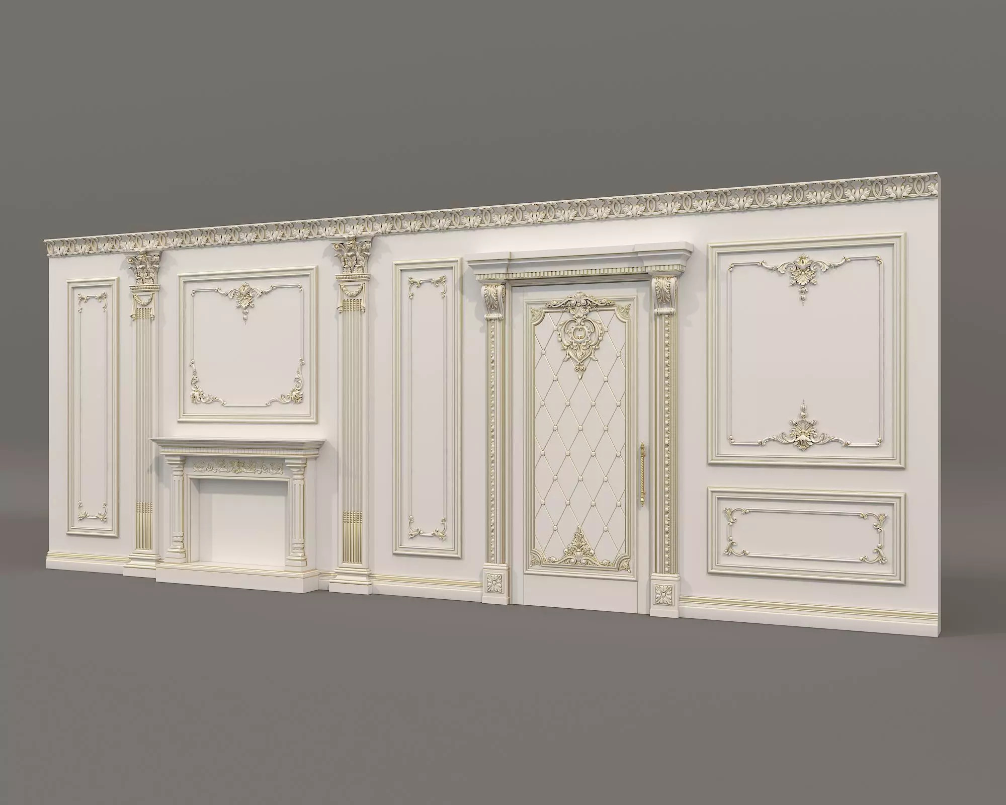 Wall Molding in Classic French style 33 3D model_1