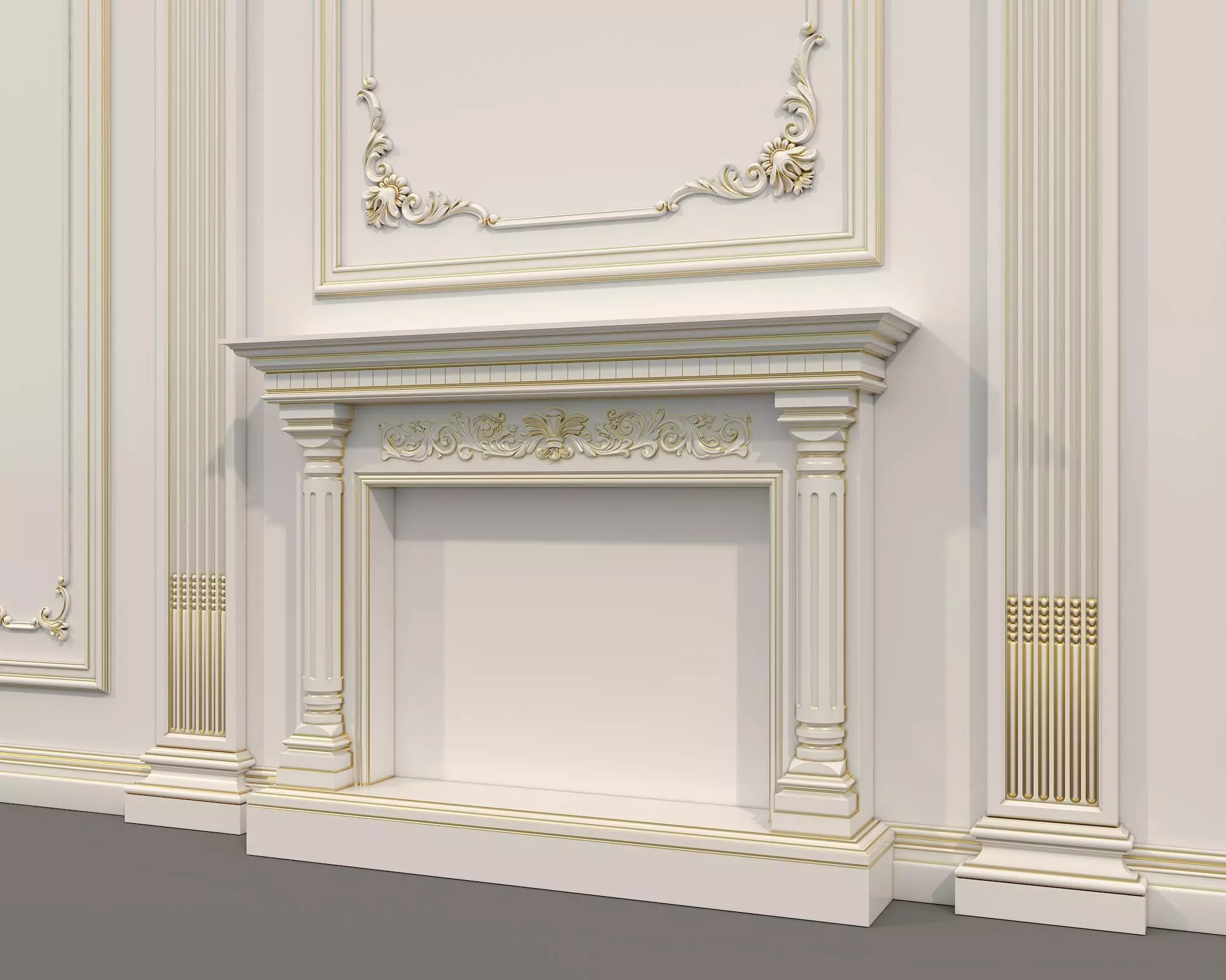Wall Molding in Classic French style 33 3D model_4
