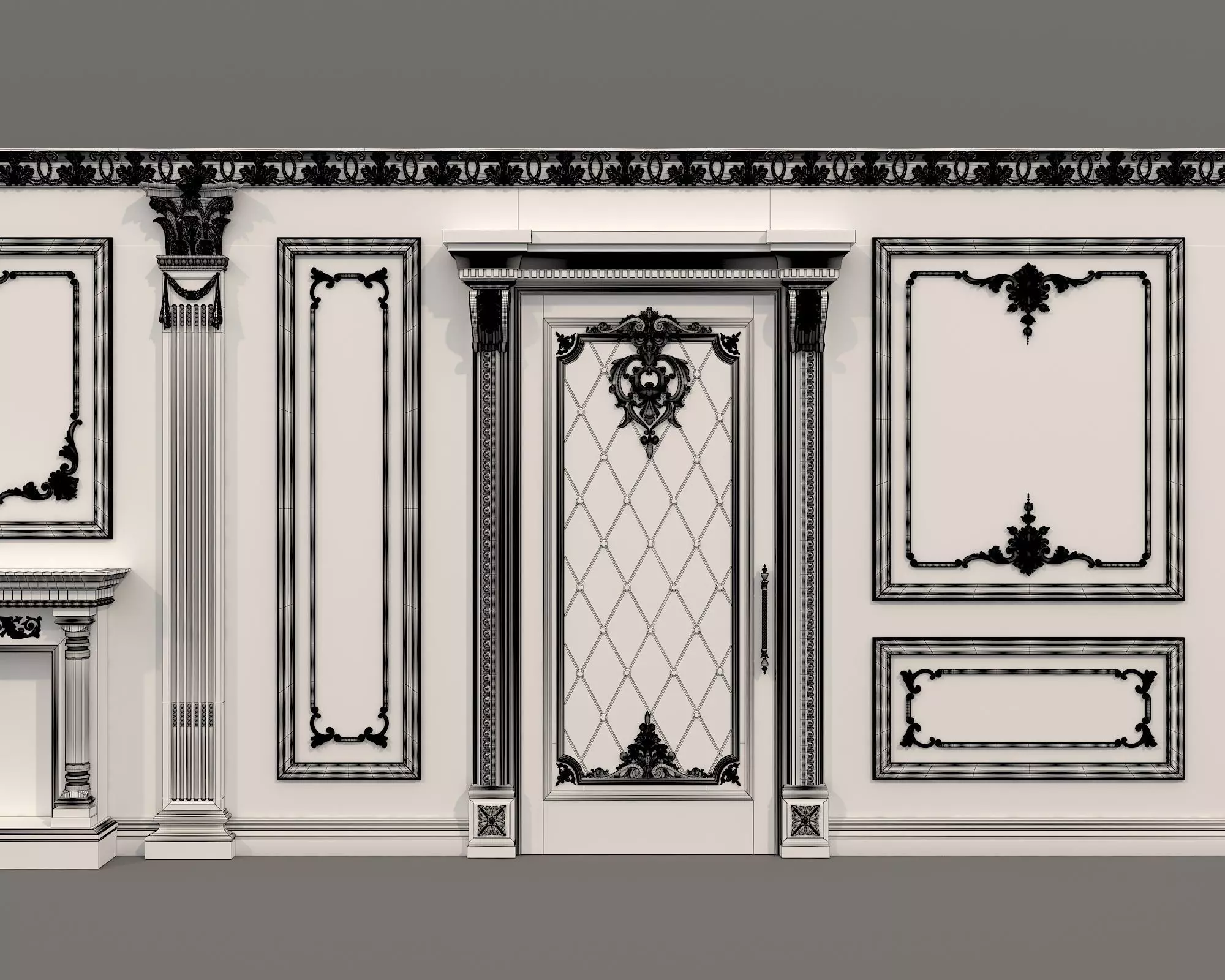 Wall Molding in Classic French style 33 3D model_9