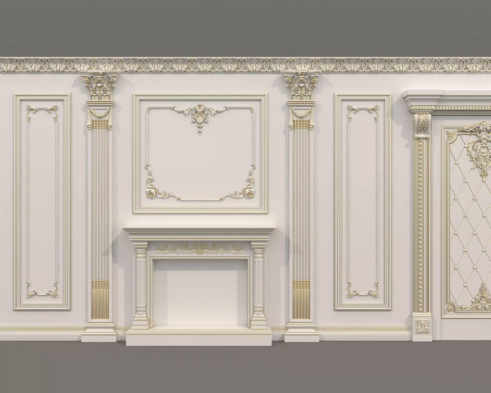 Wall Molding in Classic French style 33 3D model_6