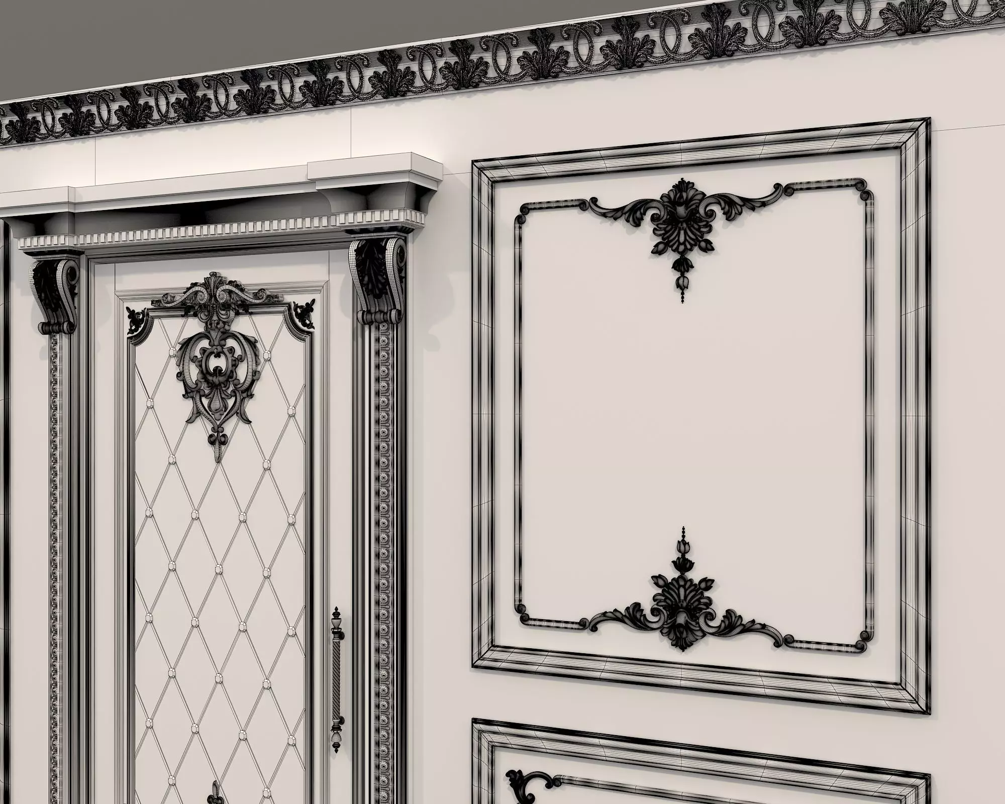 Wall Molding in Classic French style 33 3D model_10