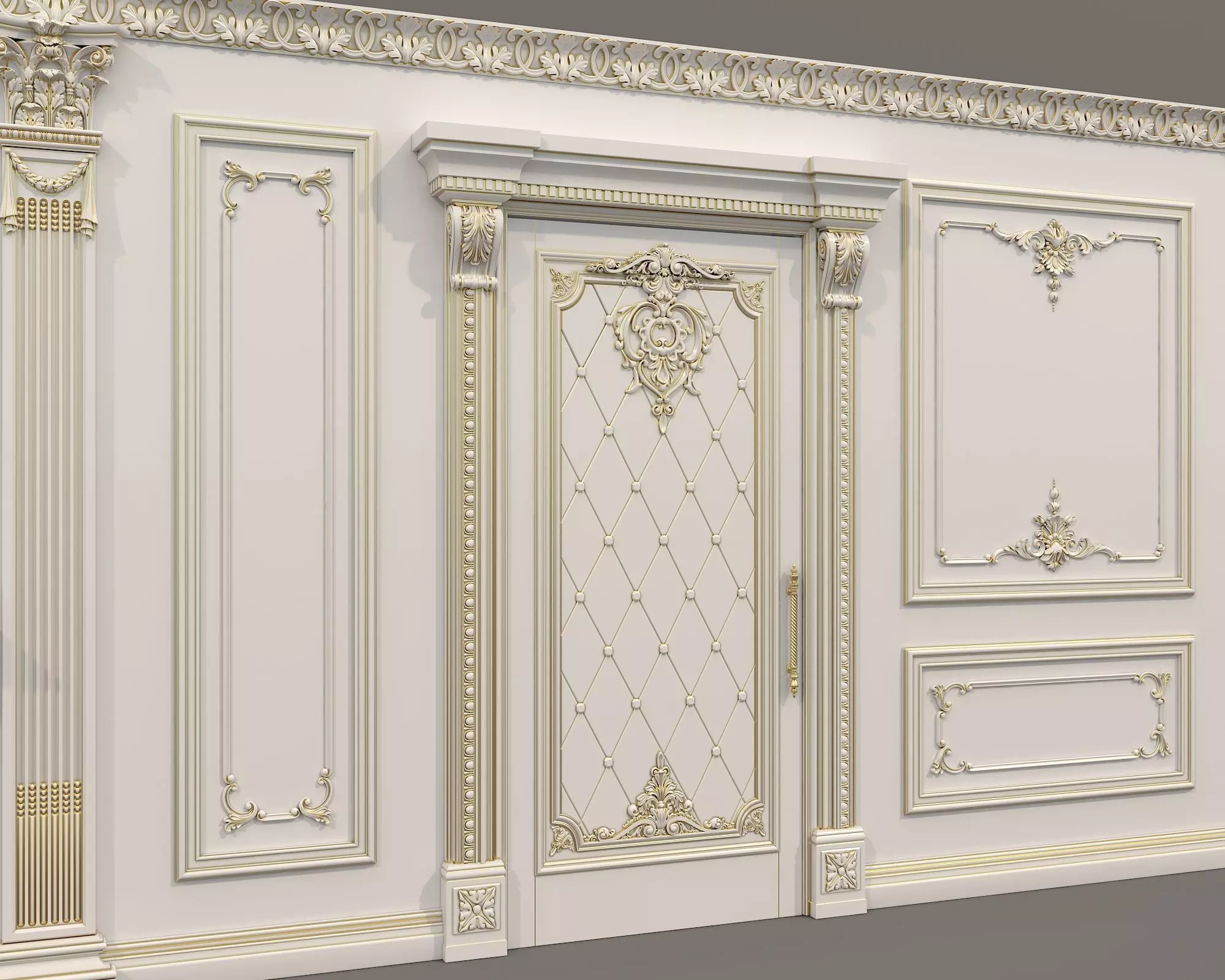 Wall Molding in Classic French style 33 3D model_2