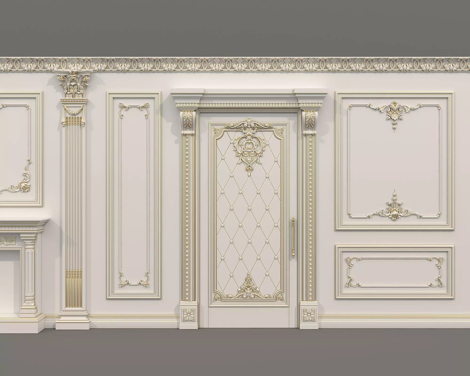 Wall Molding in Classic French style 33 3D model_7