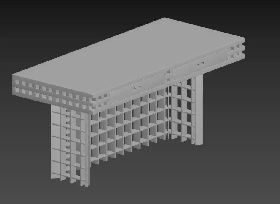 Frattini Gianfranco Writing Desk 3D model_7