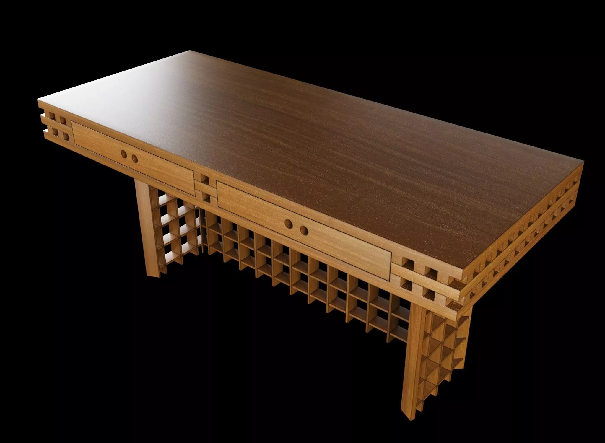 Frattini Gianfranco Writing Desk 3D model_1