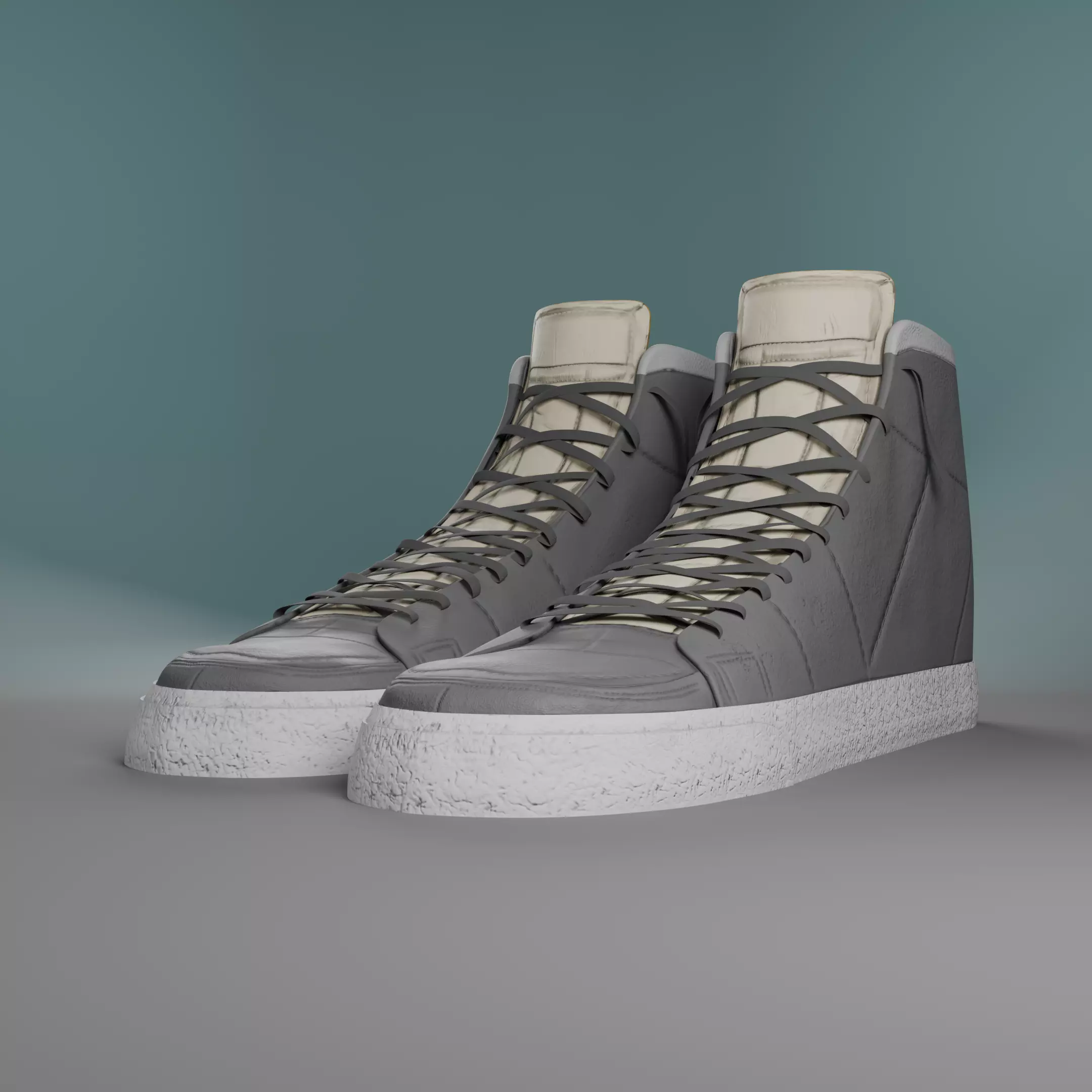 High-top Shoe Low-poly 3D model_0